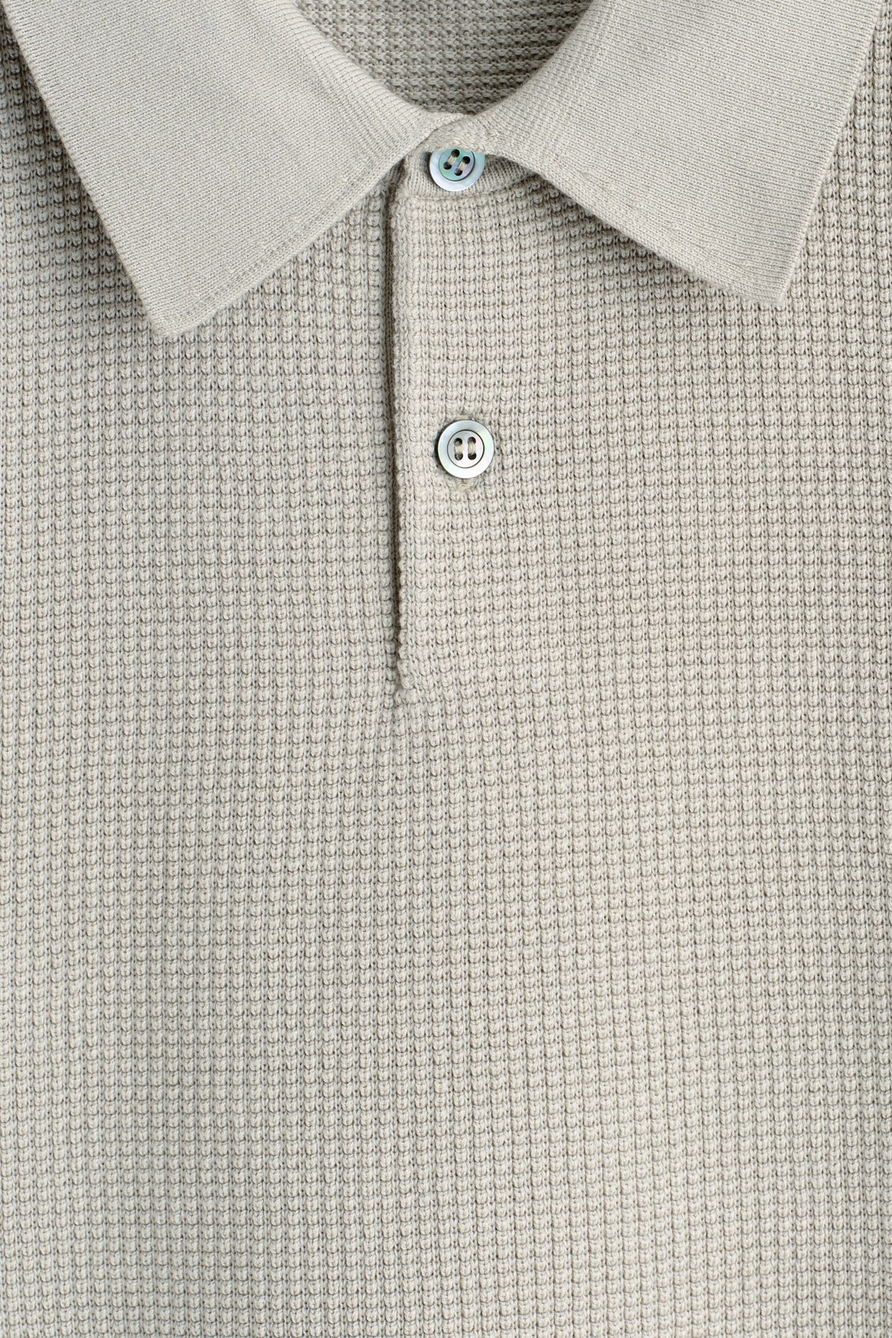 WAFFLE-KNIT COTTON POLO SHIRT - LIGHT GREEN | COS US