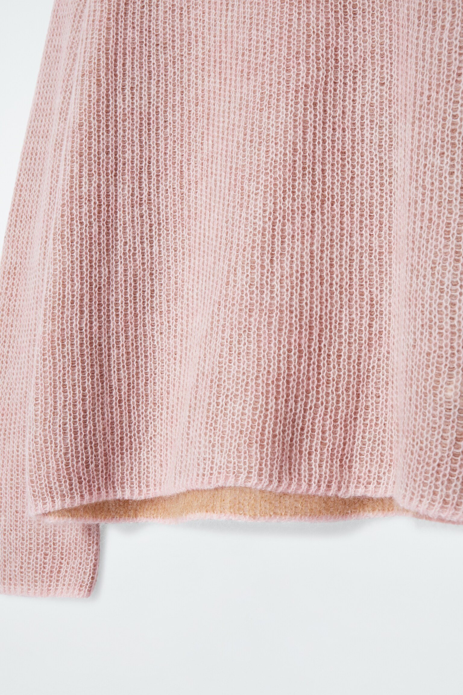 TWO-TONE MOHAIR TURTLENECK JUMPER - APRICOT / CAMEL - 2