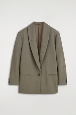 FLUID SHAWL-COLLAR BLAZER — DARK BEIGE 9