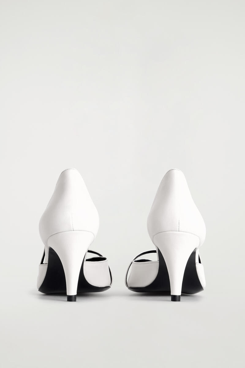 Strap-Detail Leather Pumps