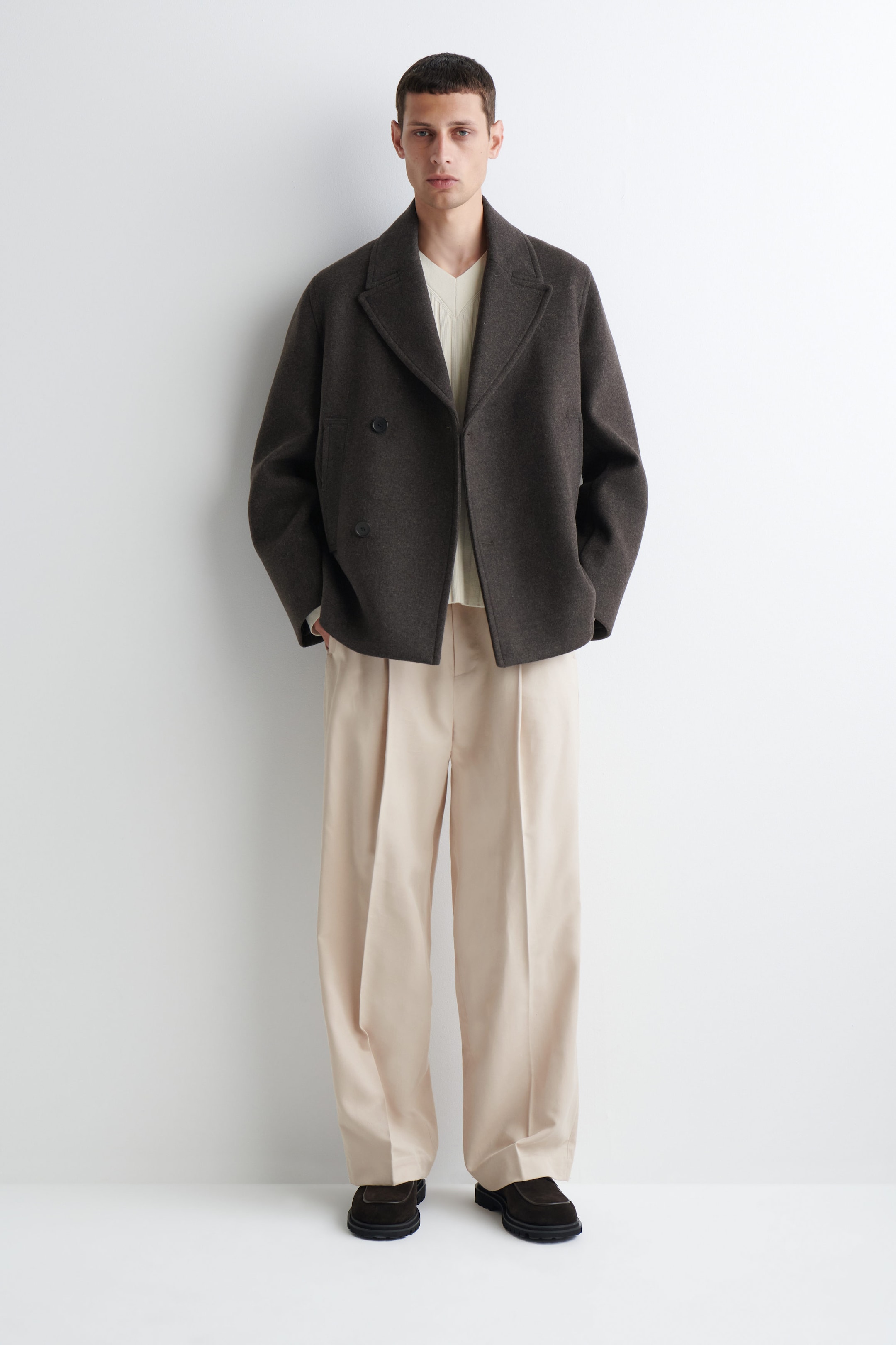 DUBBELKNÄPPT PEA COAT I BOMULL