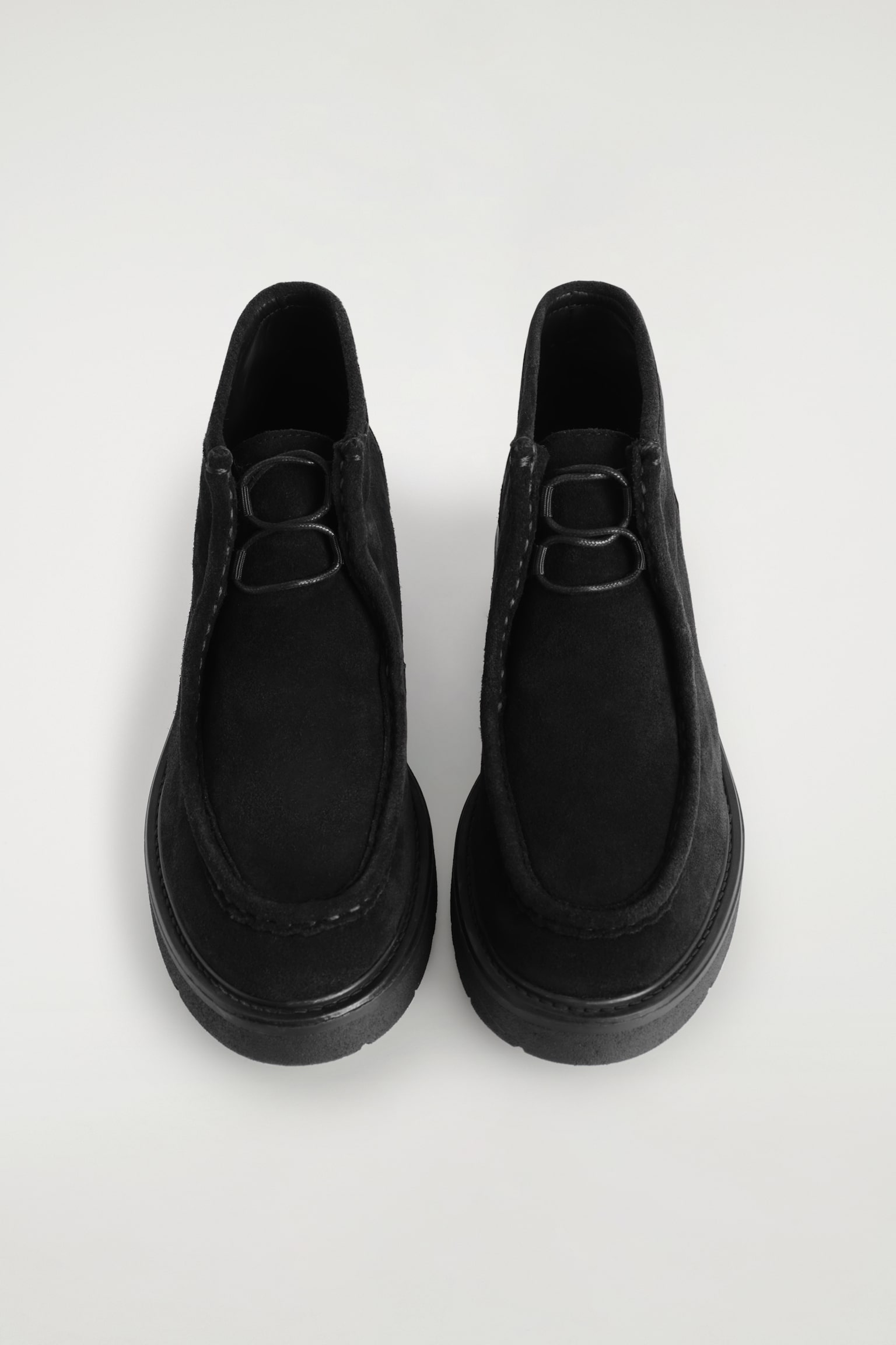 ANKLE BOOTS AUS VELOURSLEDER MIT SCHNÜRUNG - SCHWARZ - 6