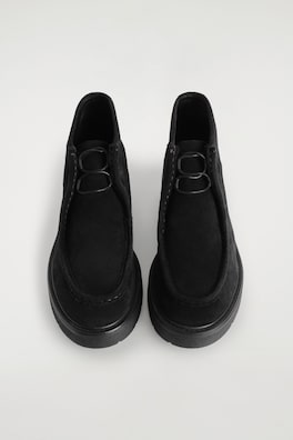 LACE-UP SUEDE ANKLE BOOTS — BLACK 2