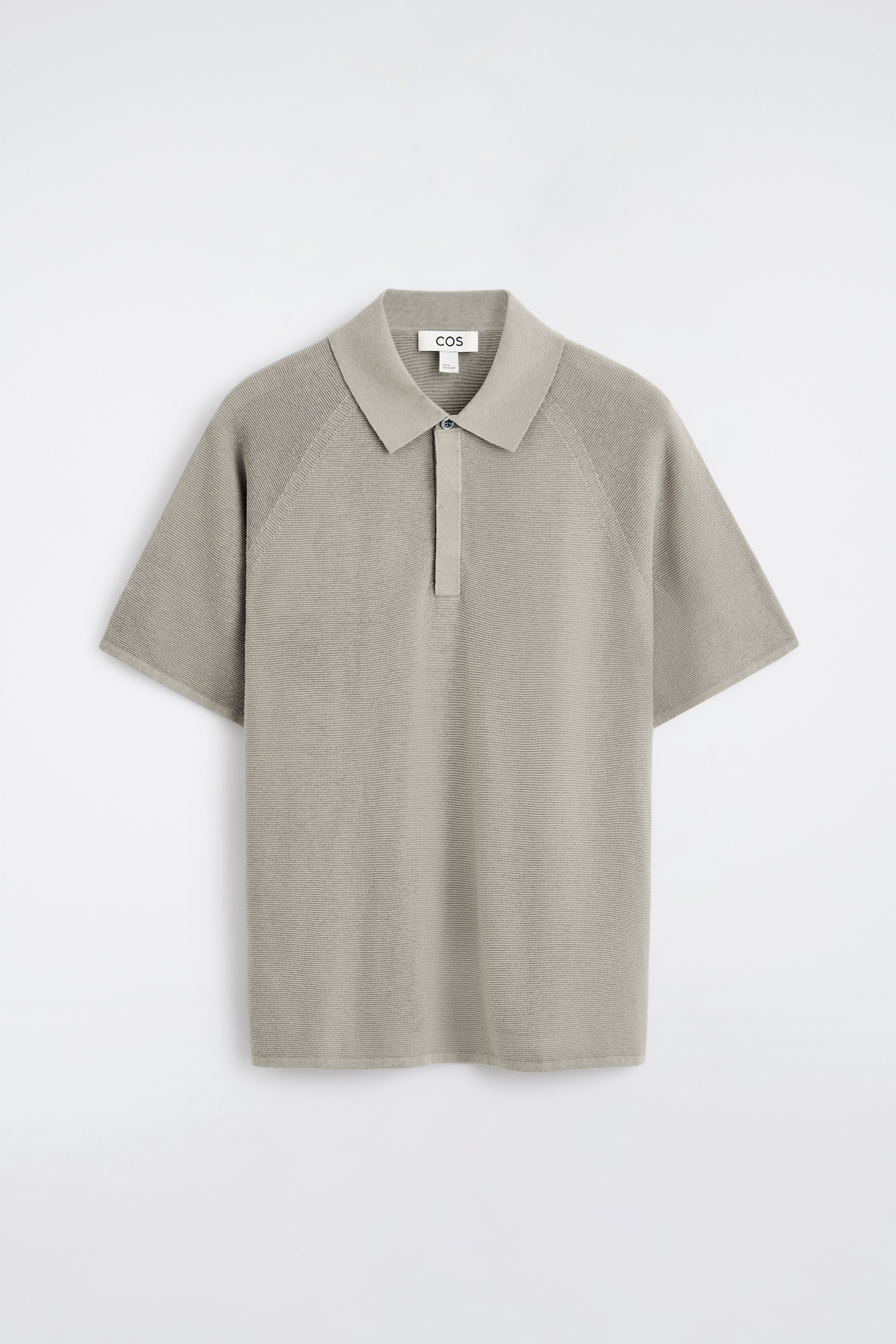 LNIANO-JEDWABNA KOSZULKA POLO - JASNOSZARY