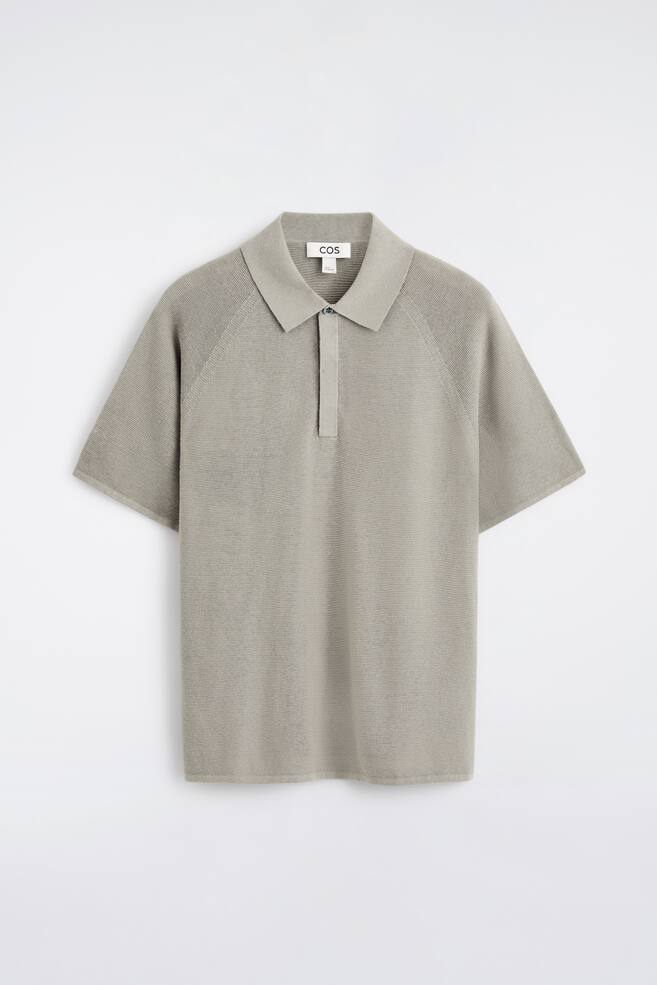 POLO IN MAGLIA DI LINO E SETA - GRIGIO CHIARO - 1
