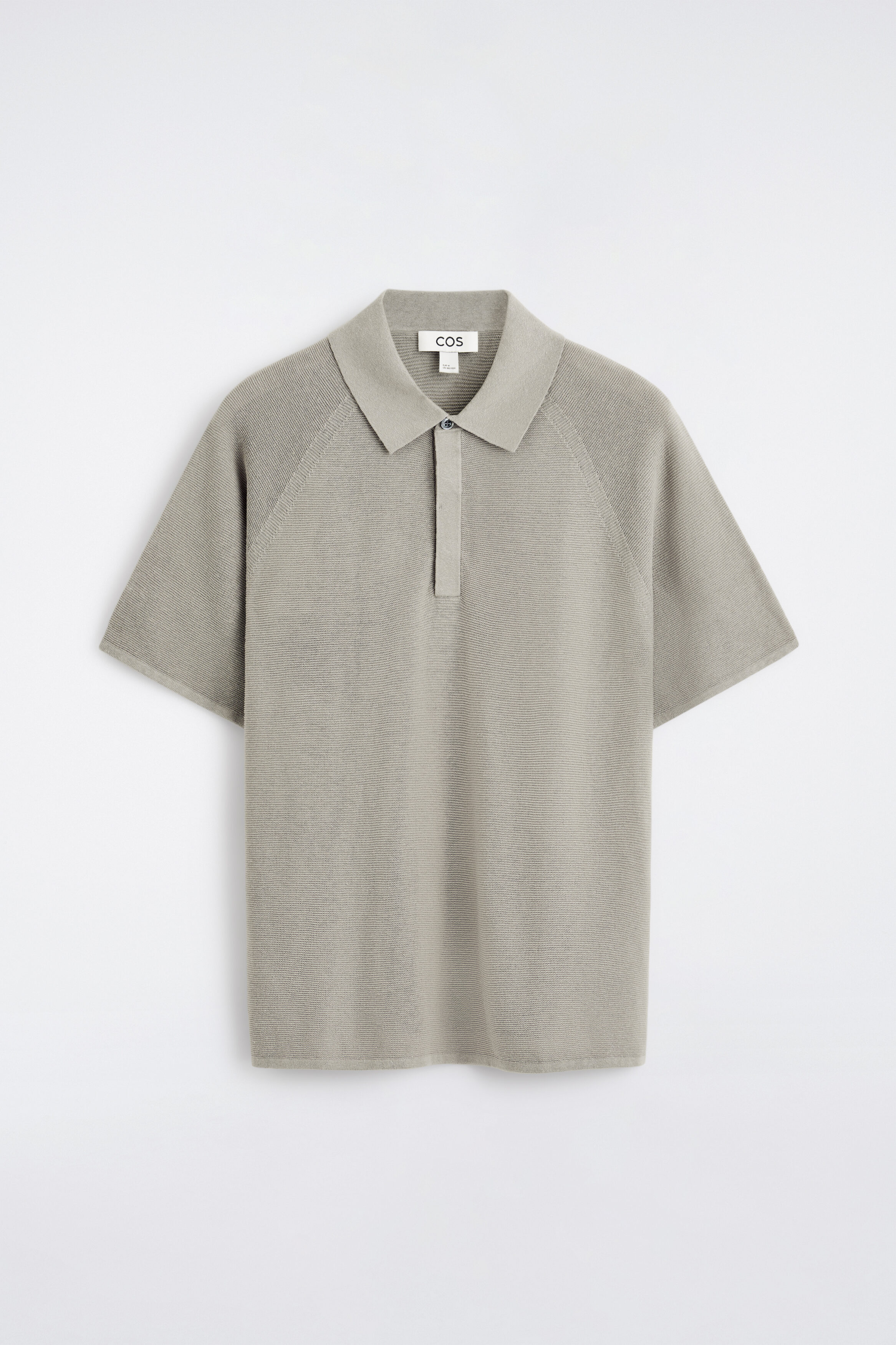 KNITTED LINEN-SILK POLO SHIRT - LIGHT GRAY | COS US