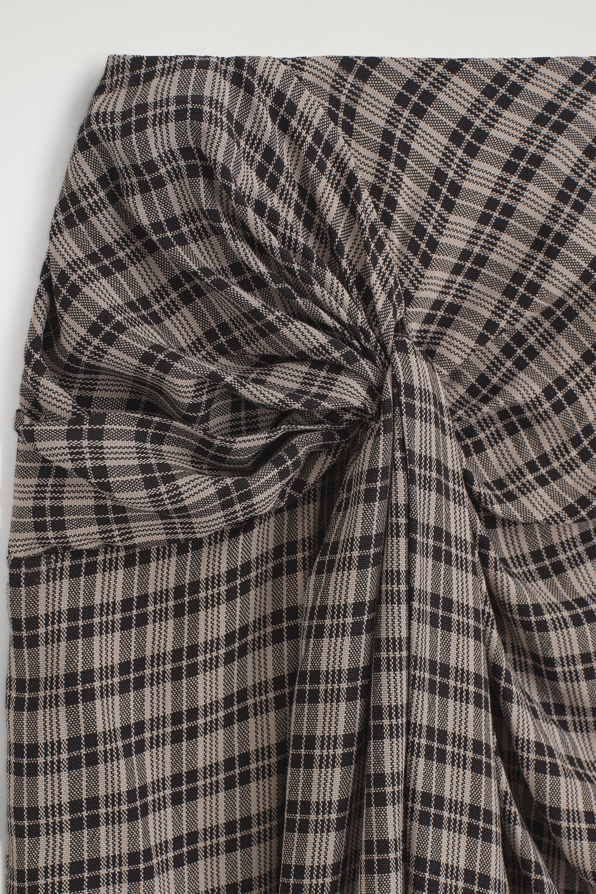 DRAPED CHECKED MIDI SKIRT thumbnail 7