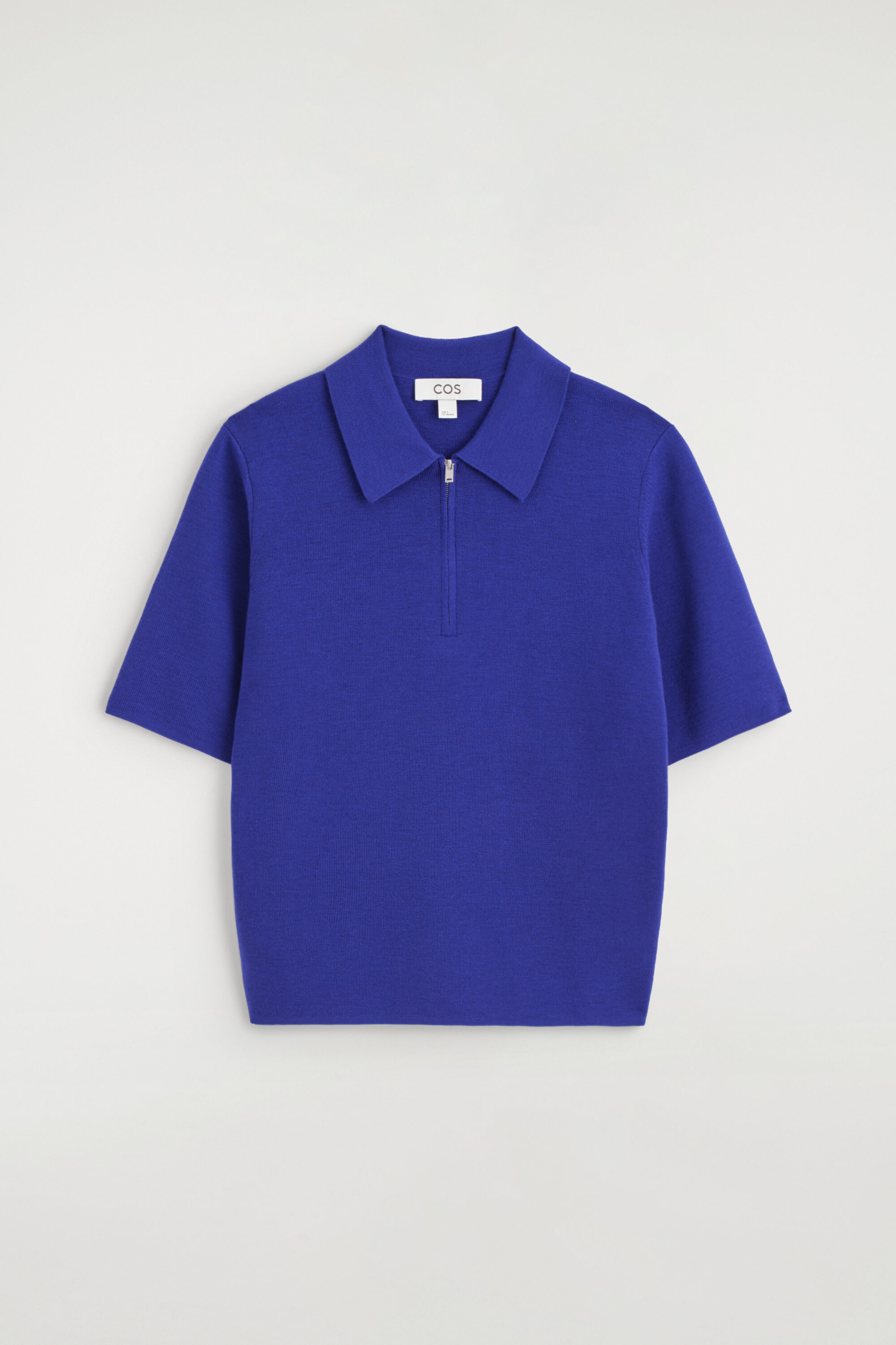 MERINO WOOL ZIP-UP POLO SHIRT