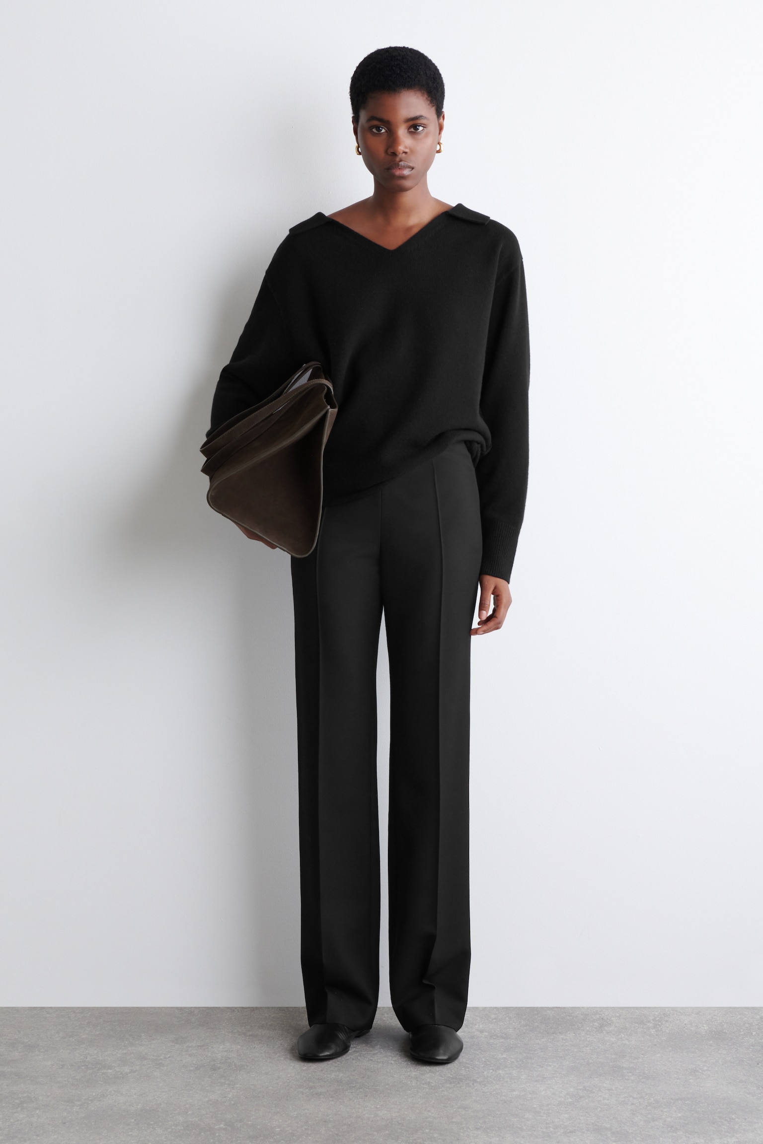 PULL POLO EN LAINE MÉRINOS - NOIR/IVOIRE/BEIGE CHINÉ - 7
