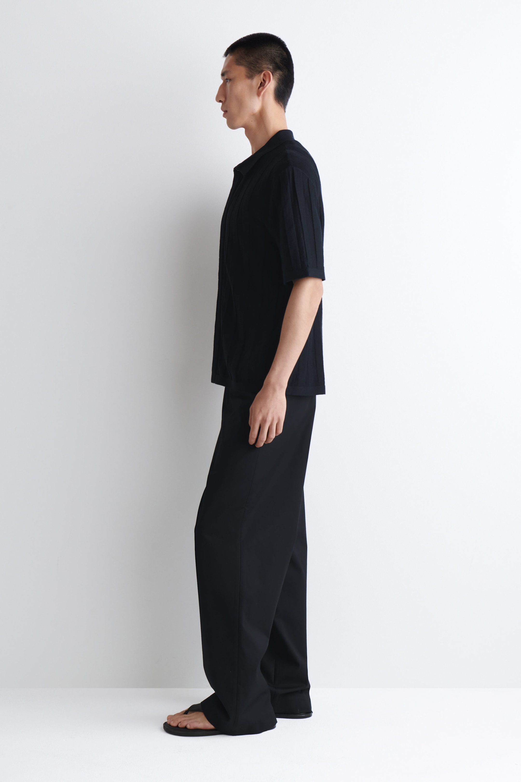 STRIPED KNITTED LINEN SHIRT