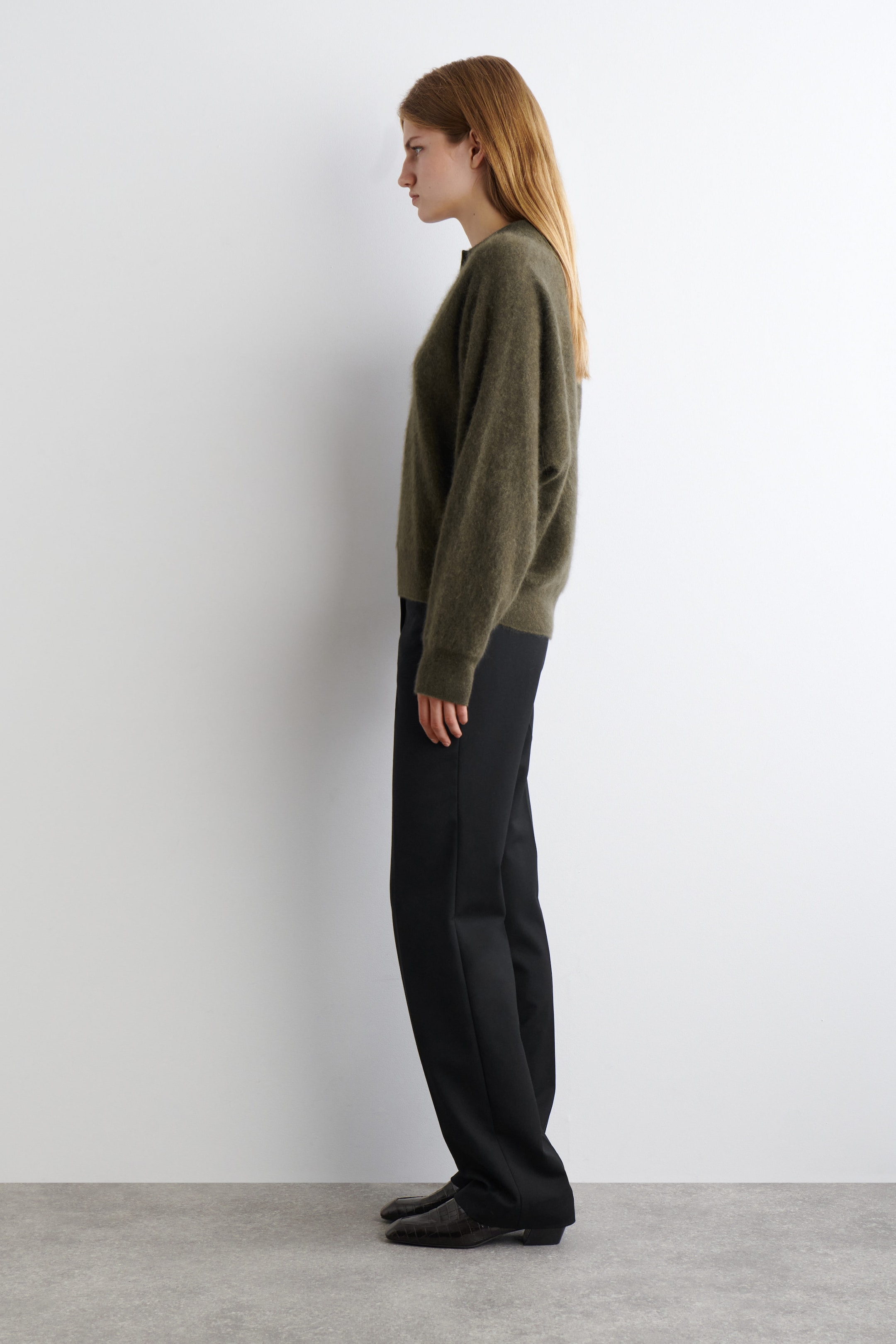 BRUSHED-CASHMERE POLO SWEATER