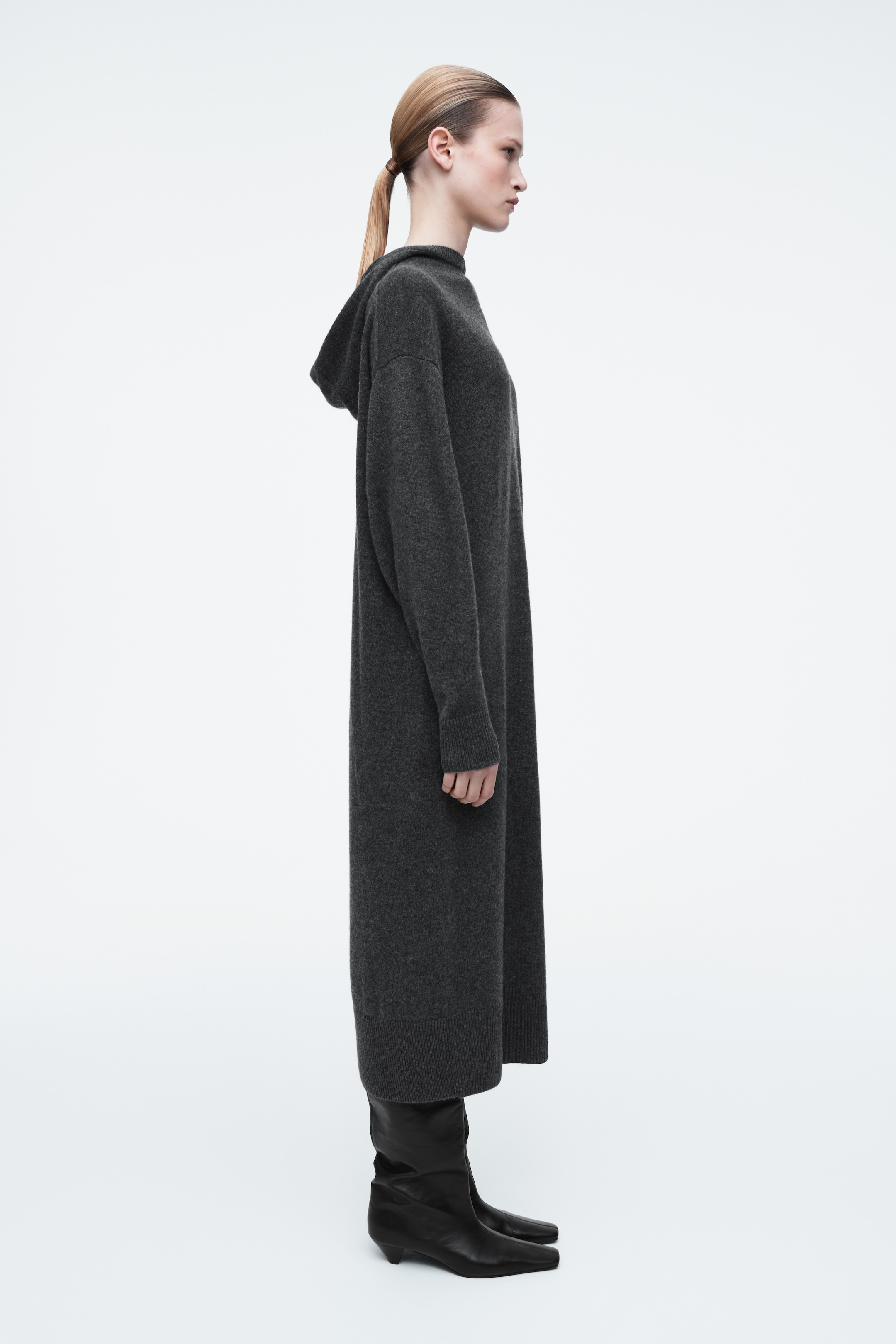 Grösseres Bild ansehen: MAXIKLEID AUS MERINOWOLLE MIT KAPUZE - Dunkelgrau - DAMEN | H&M CH 3