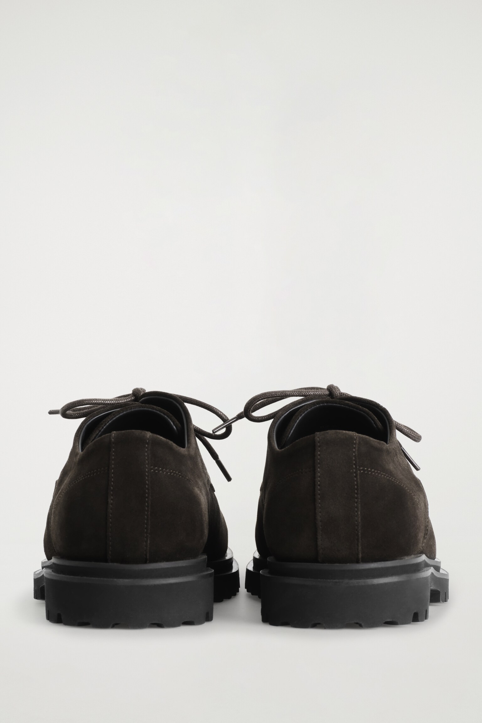 CHUNKY SUEDE DERBY SHOES - DARK BROWN - 6