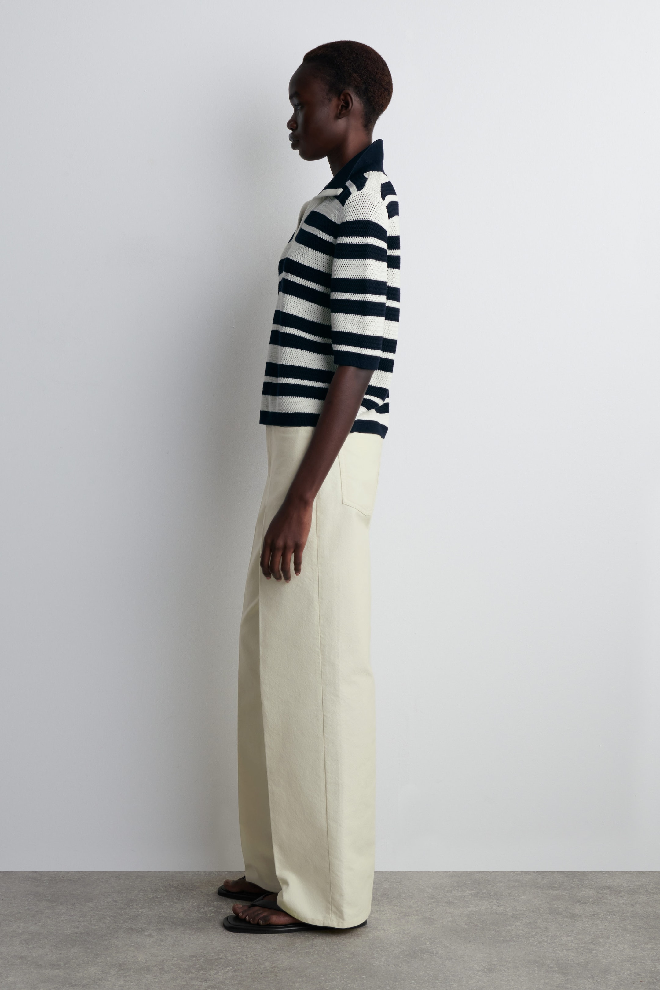 OPEN-KNIT POLO SHIRT