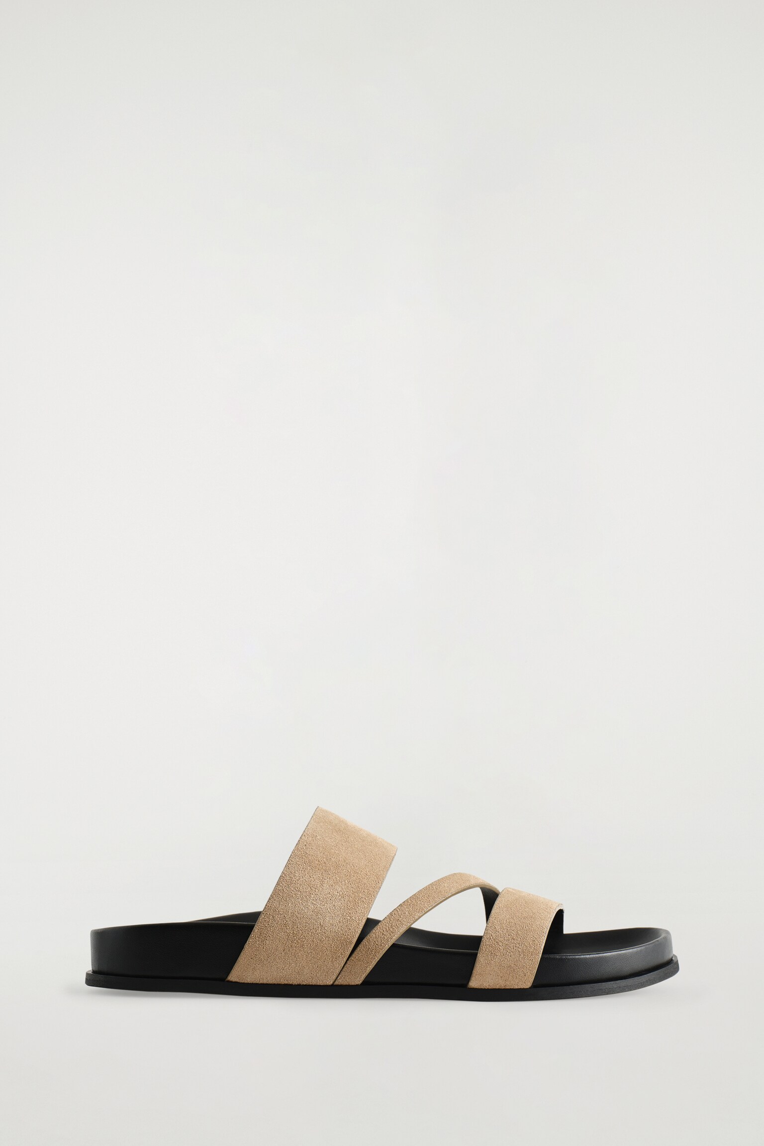 SANDALES MULTI-BRIDES EN DAIM - BEIGE/NOIR - 2