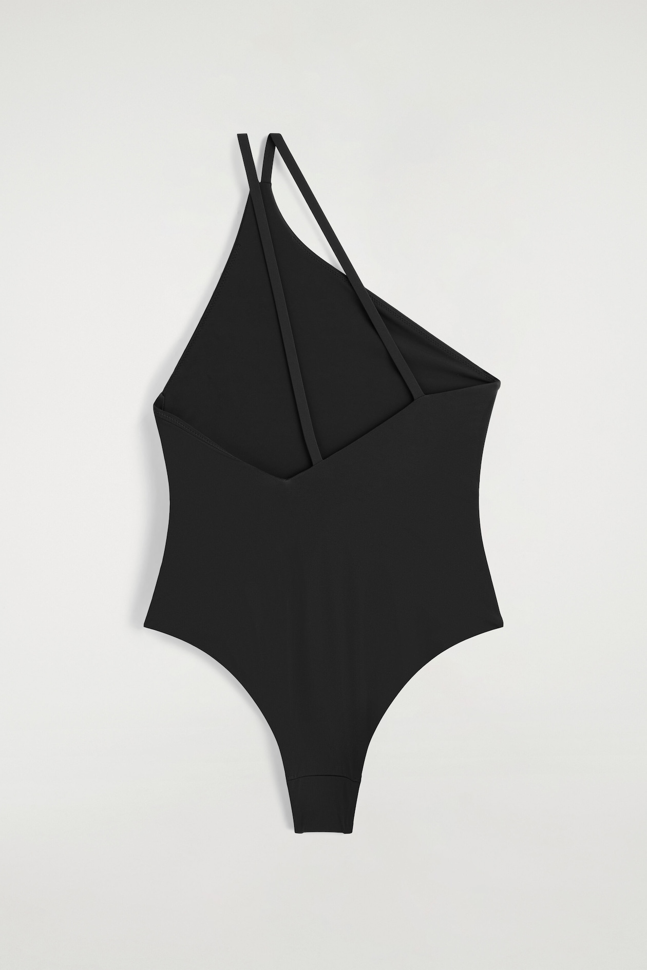 ASYMMETRIC DOUBLE-FACED SWIMSUIT — BLACK
