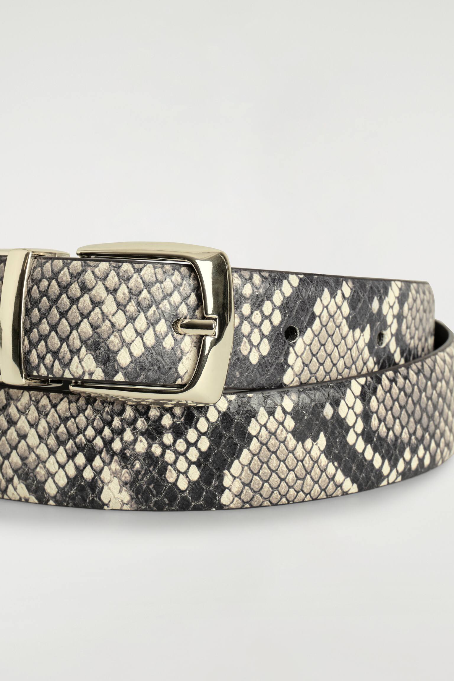 CINTURÓN REVERSIBLE DE PIEL - SERPIENTE / NEGRO/COCODRILO MARRÓN / NEGRO - 3