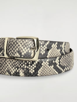 REVERSIBLE LEATHER BELT — SNAKESKIN EFFECT / BLACK 3