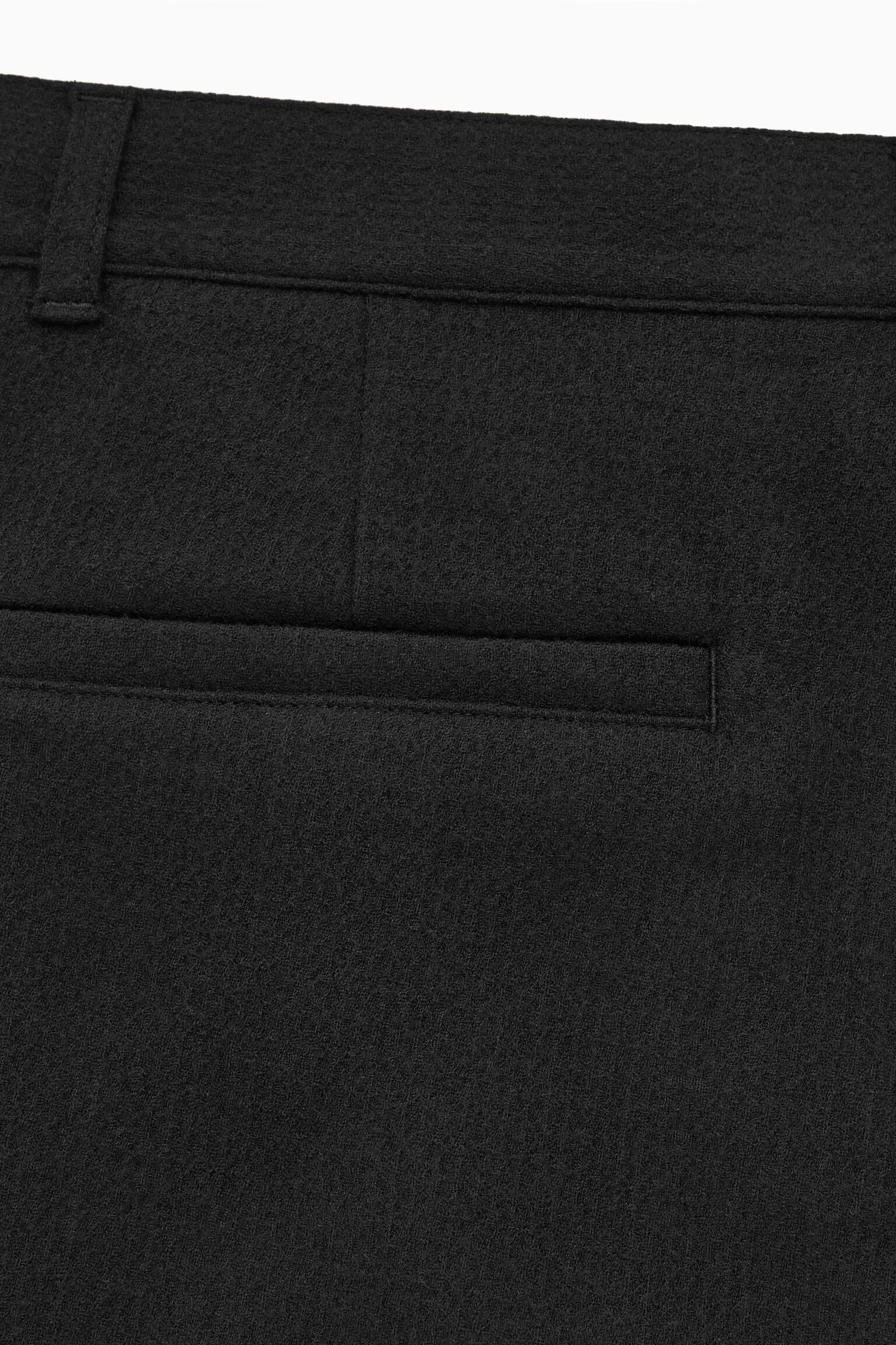 PANTALON CHINO FUSELÉ LAINE - NOIR - 2