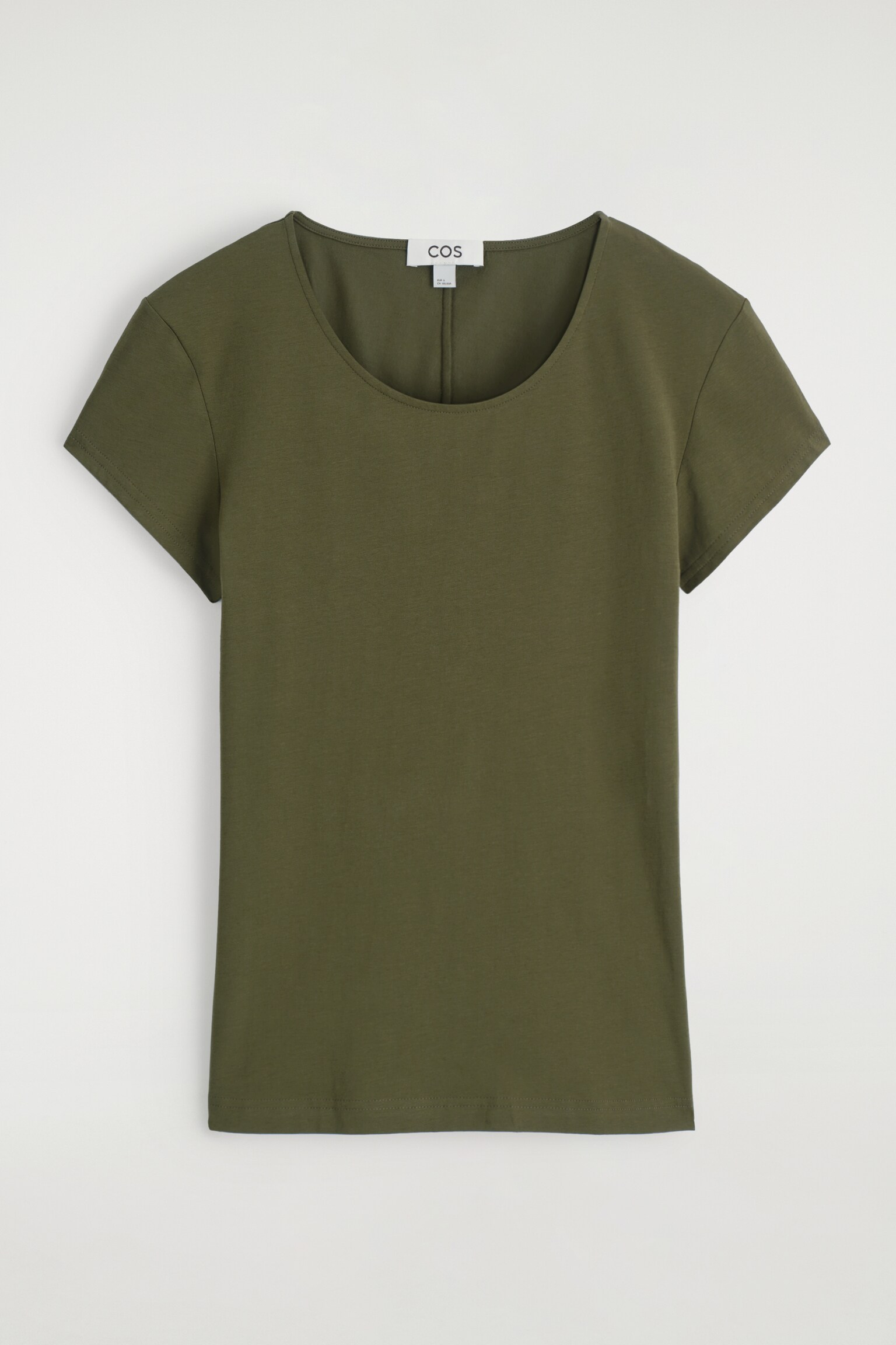 T-SHIRT ENCOLURE DÉGAGÉE - KAKI FONCÉ - 2
