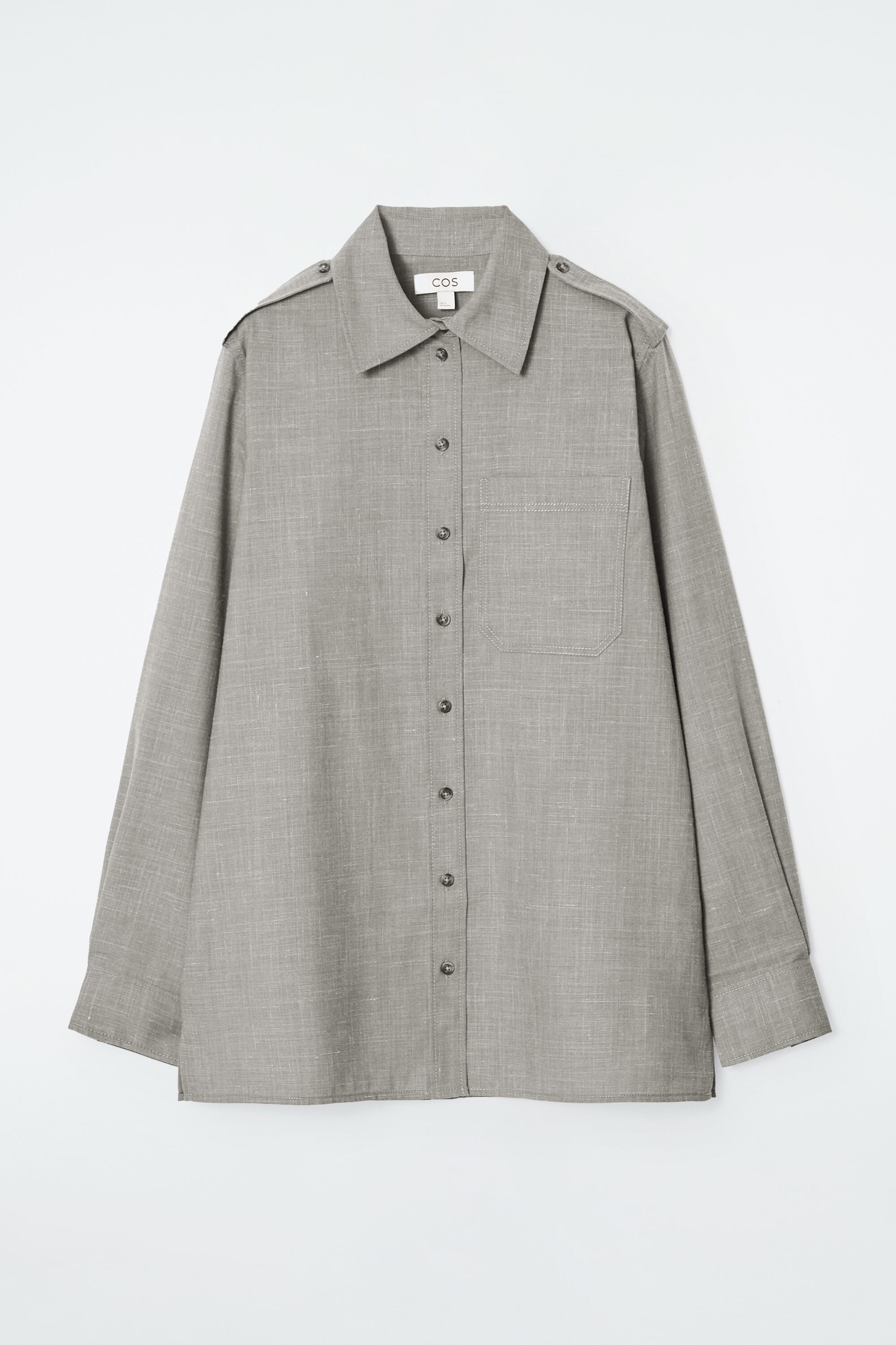 WOOL RUFFLED TEE 36 グレー