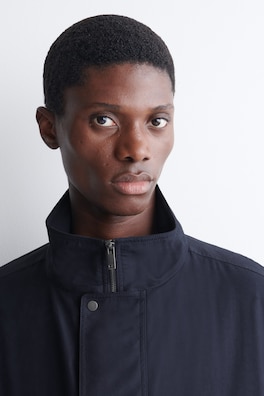 PADDED MOCK-NECK BOMBER JACKET — NAVY 5