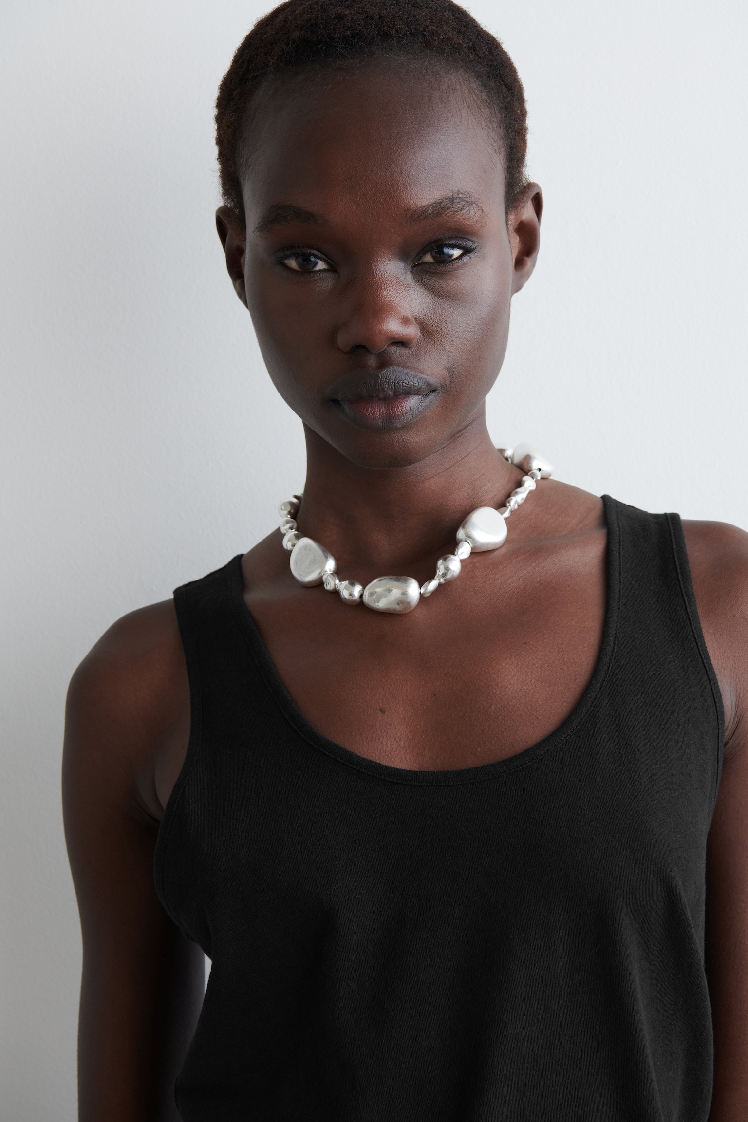 COTTON-LINEN TANK TOP - BLACK/BLACK / IVORY / STRIPED - 5