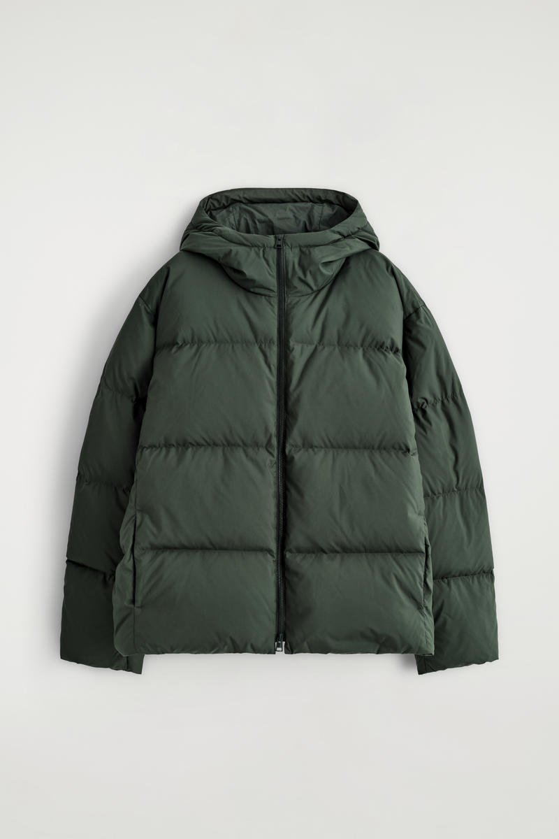Cos Quilted Hooded Down Jacket In Brown