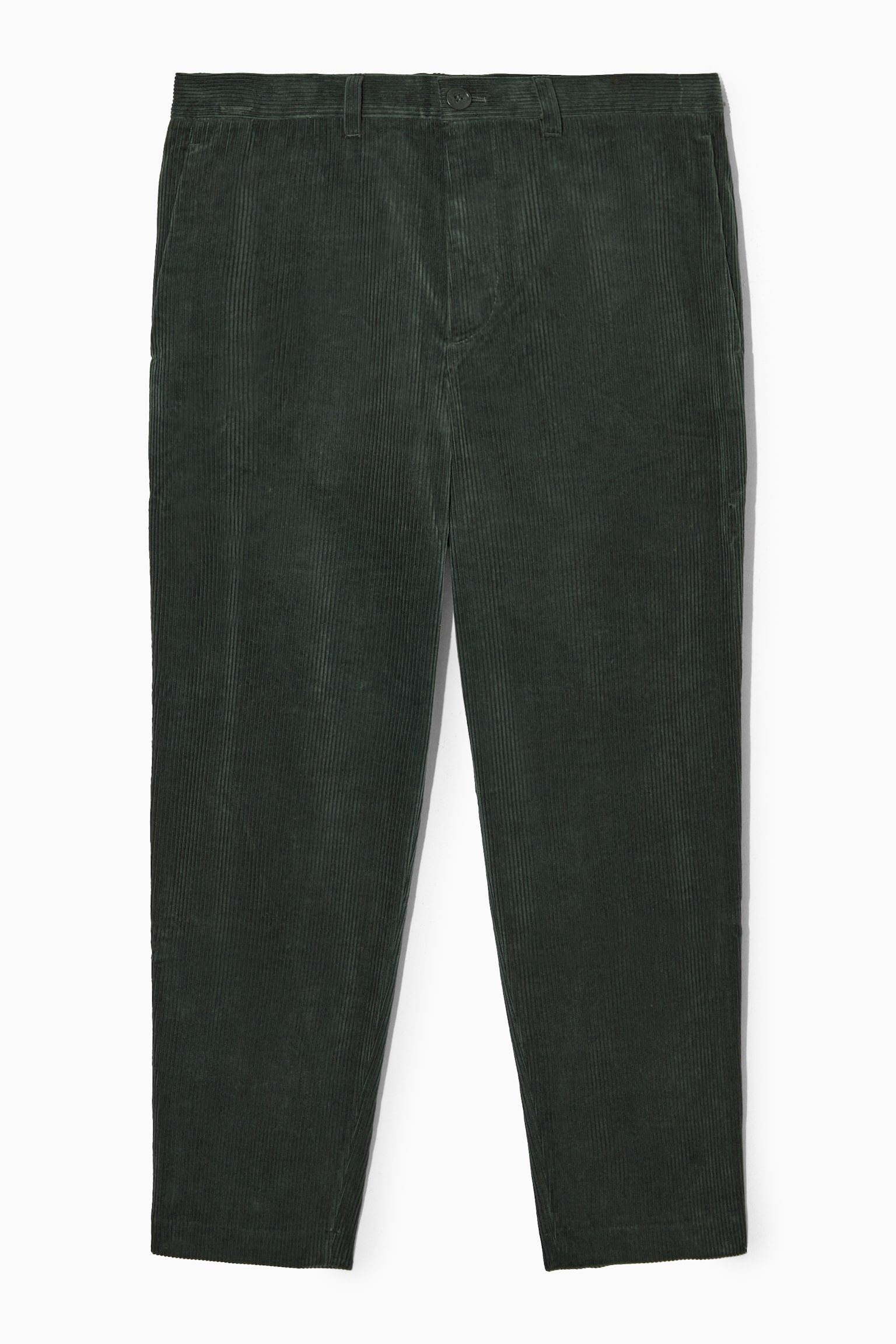 PANTALON CHINO DROIT VELOURS CÔTELÉ - VERT FONCÉ