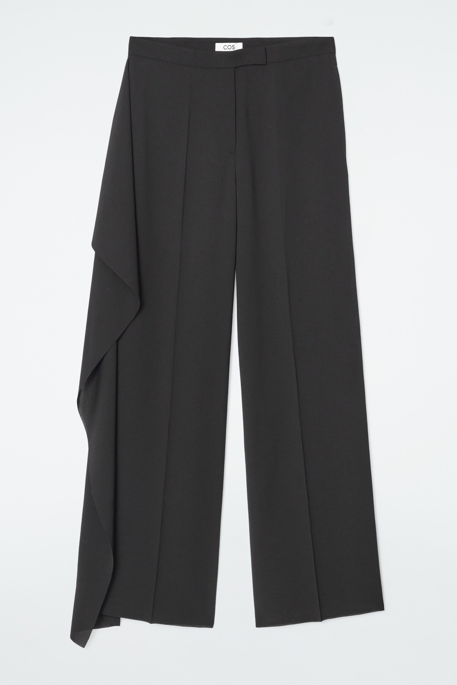PANTALON DROIT DRAPÉ DÉCONTRACTÉ - NOIR