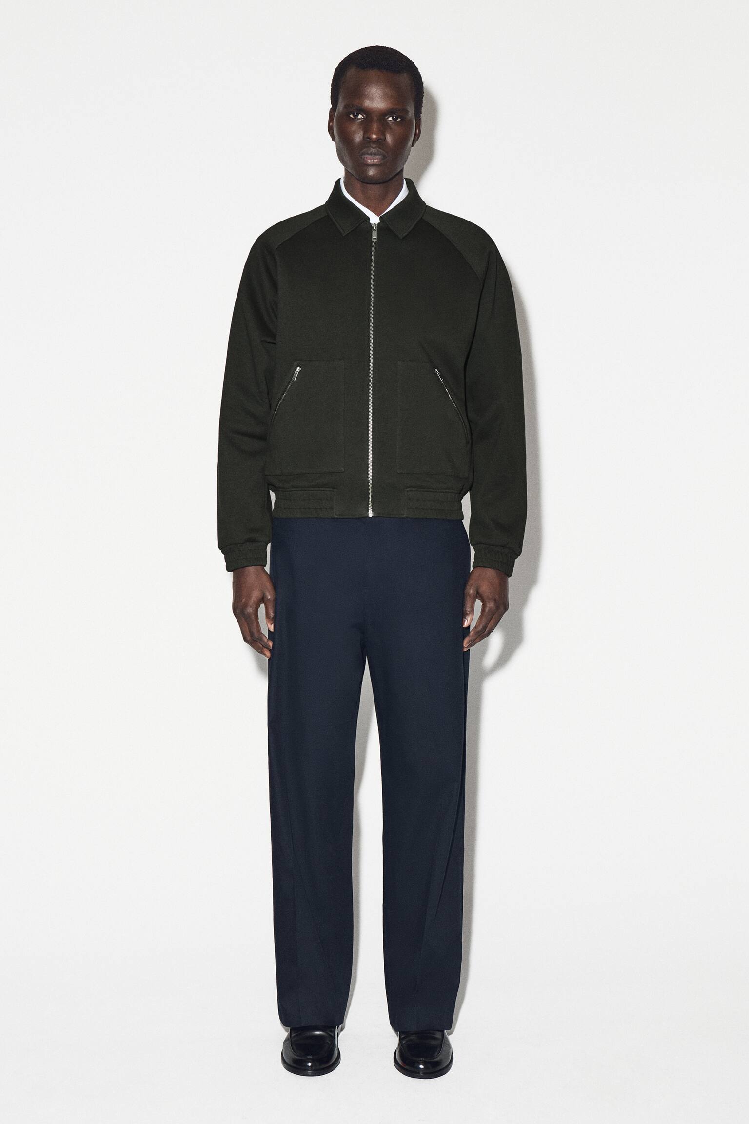 BOMBERJACKE AUS BAUMWOLLJERSEY - NAVYBLAU/DUNKELGRÜN - 5