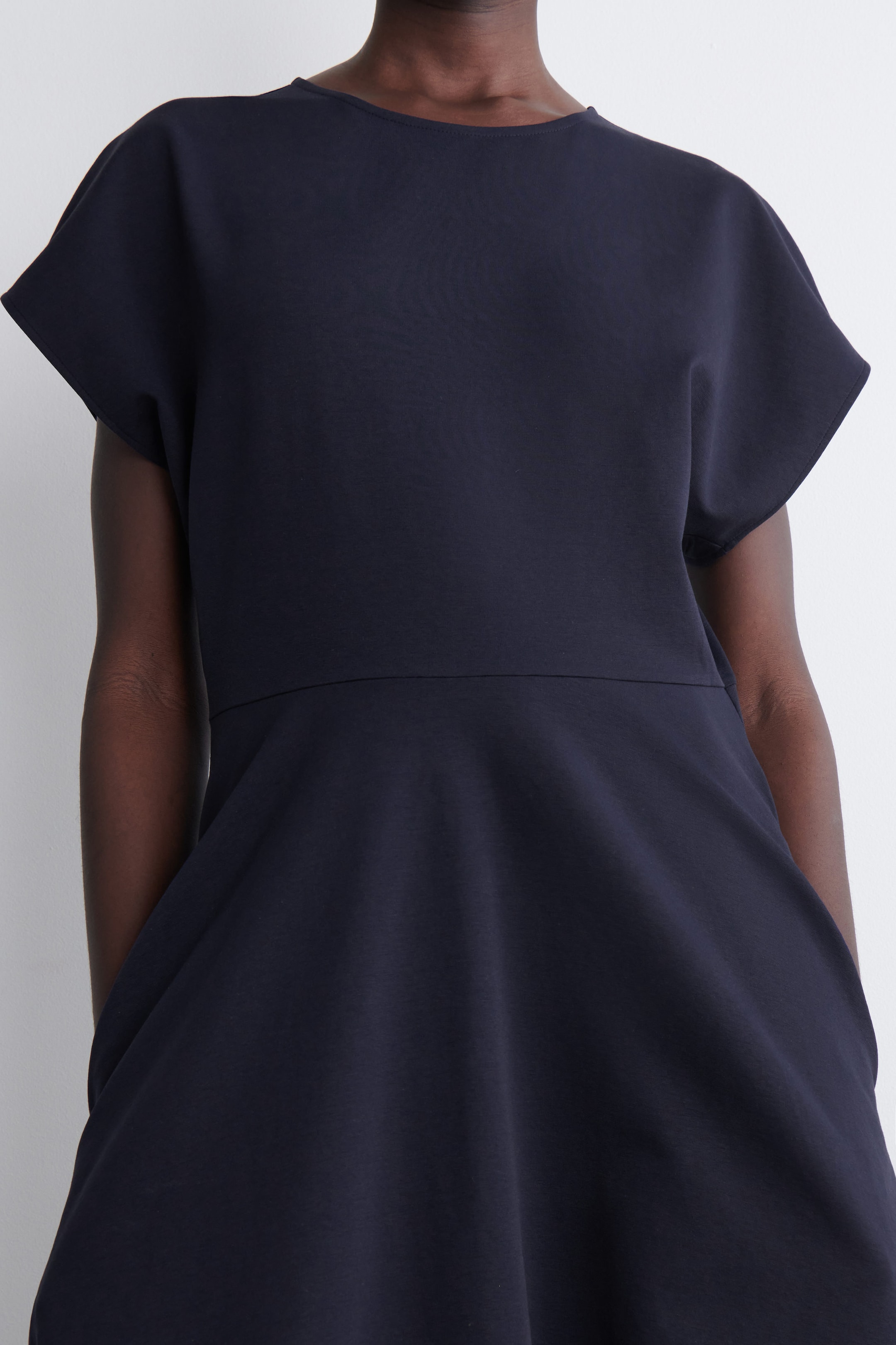 SCULPTED COTTON MIDI DRESS