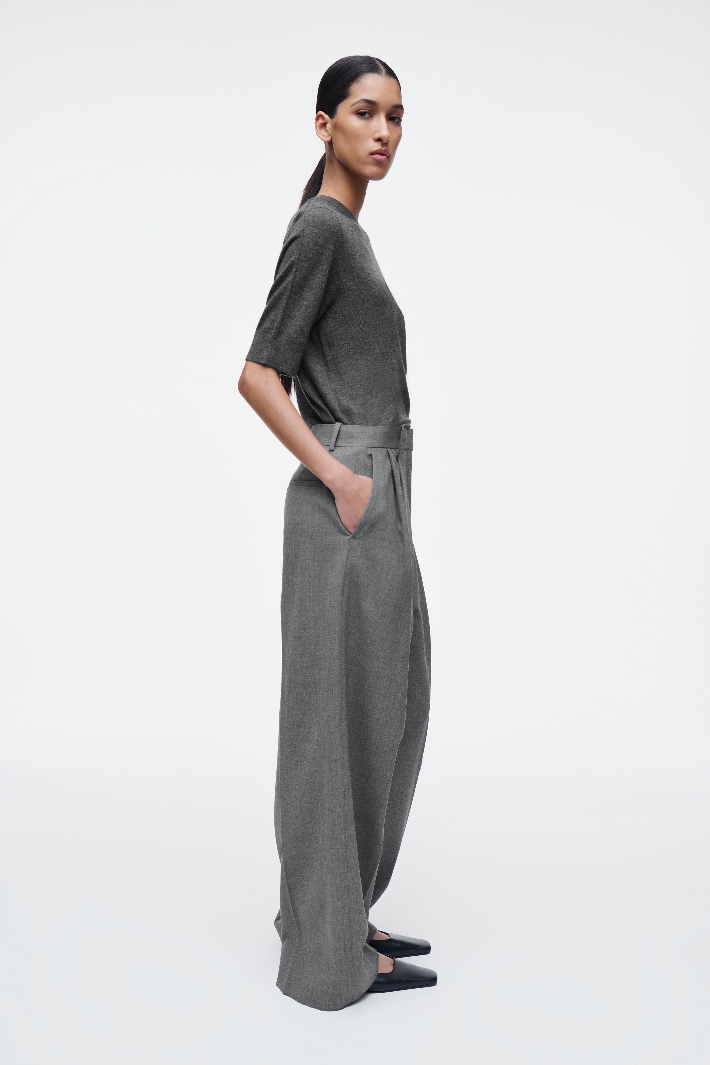 【2plan】Soft Semi-Wide Slacks Spring Autumn Casual Pants Men Korean Fashion Stretched