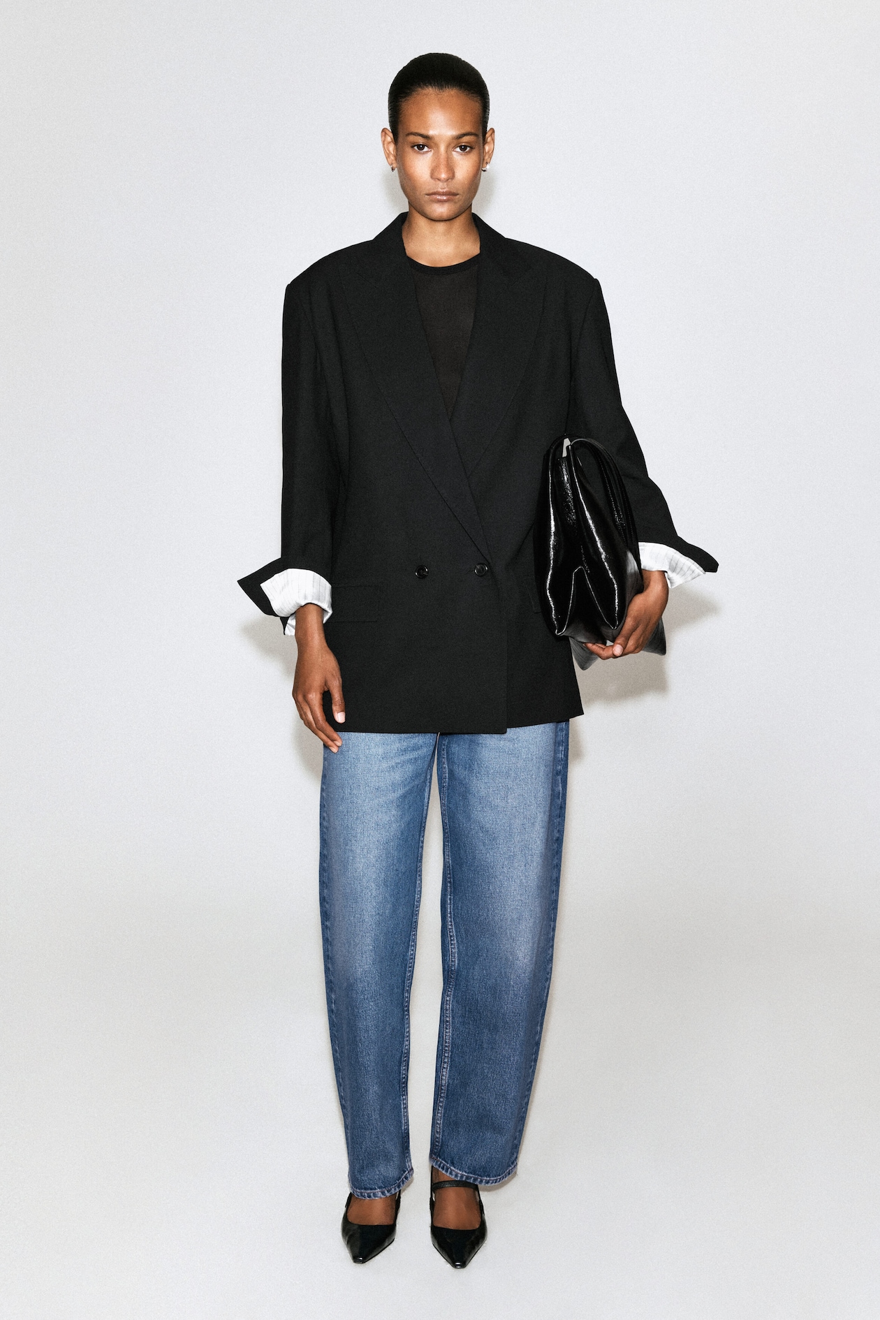 BAY BARREL-LEG JEANS — BLUE