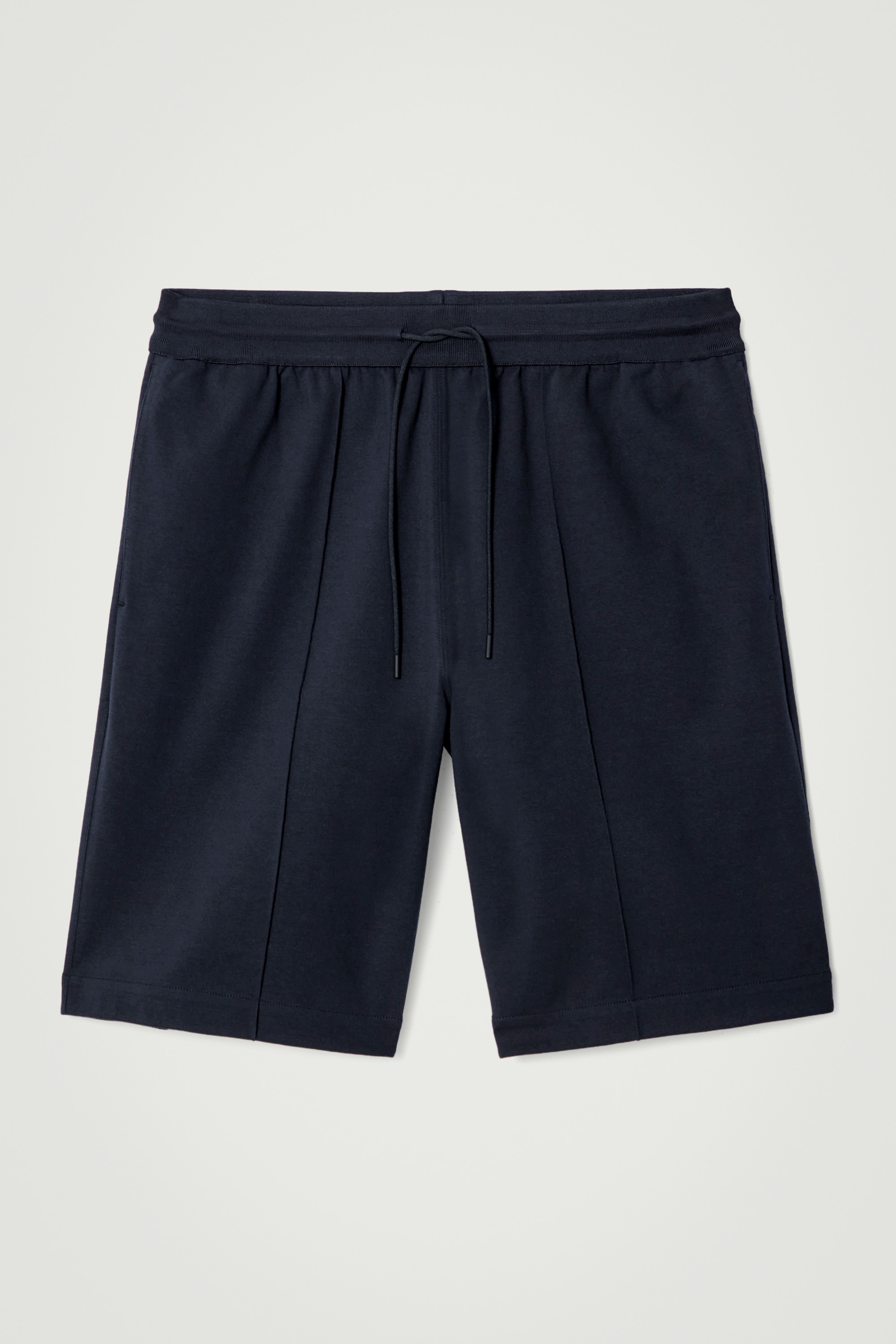 MERCERISED-JERSEY TRACK SHORTS - NAVY