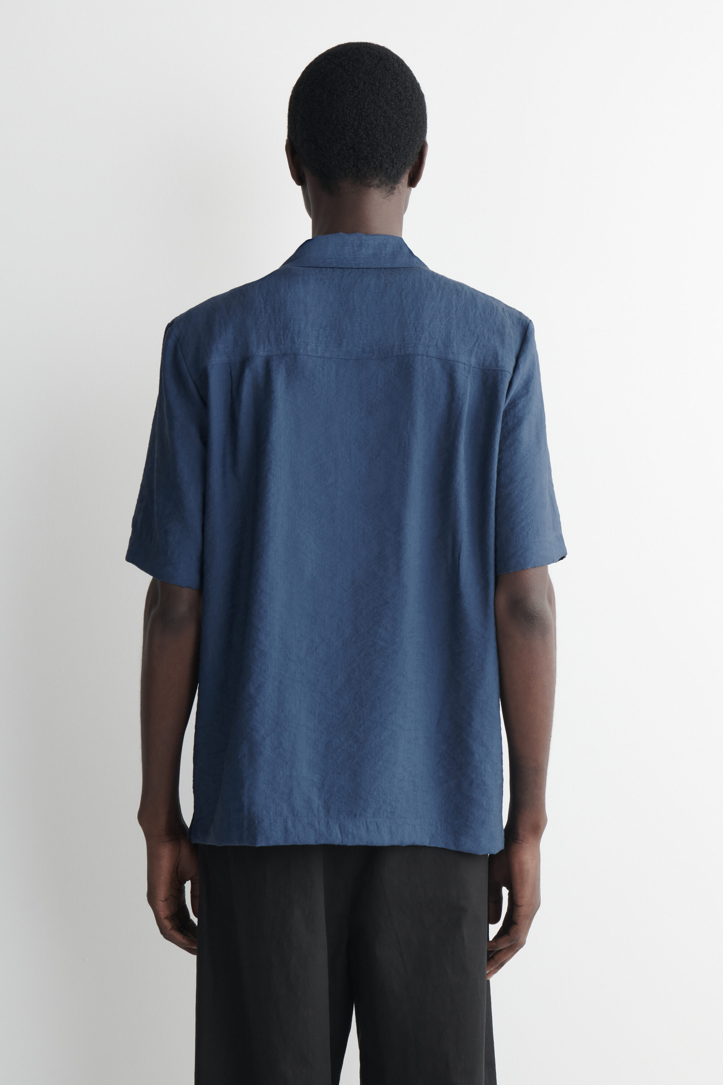 CAMP-COLLAR JACQUARD SHIRT - BLUE | COS US