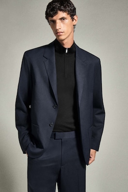 MERINO WOOL ZIP-UP MOCK-NECK SWEATER — BLACK 7