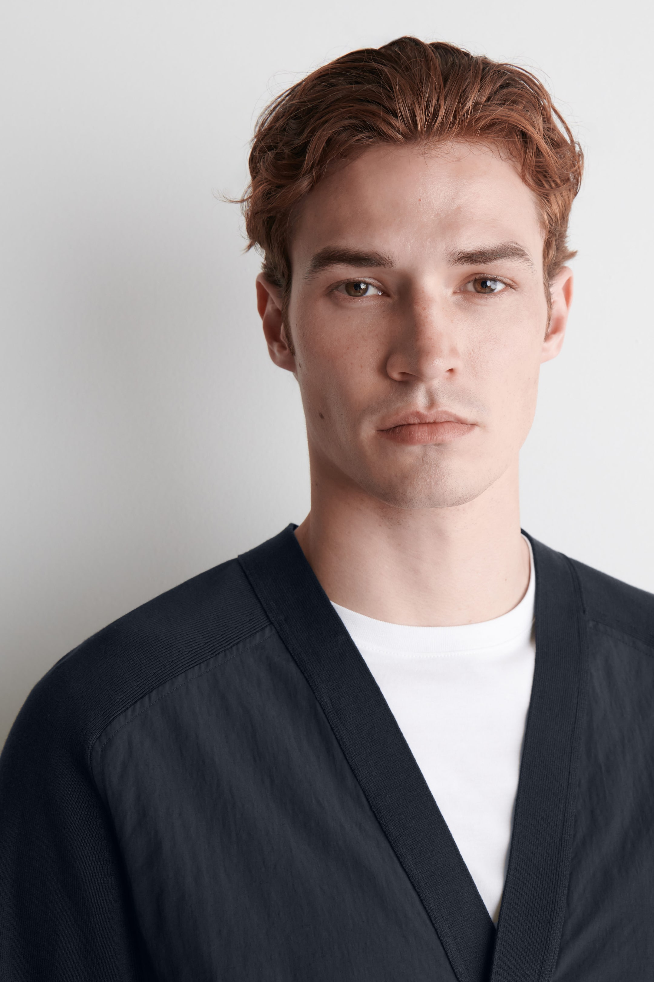 NYLON-PANELLED KNITTED CARDIGAN