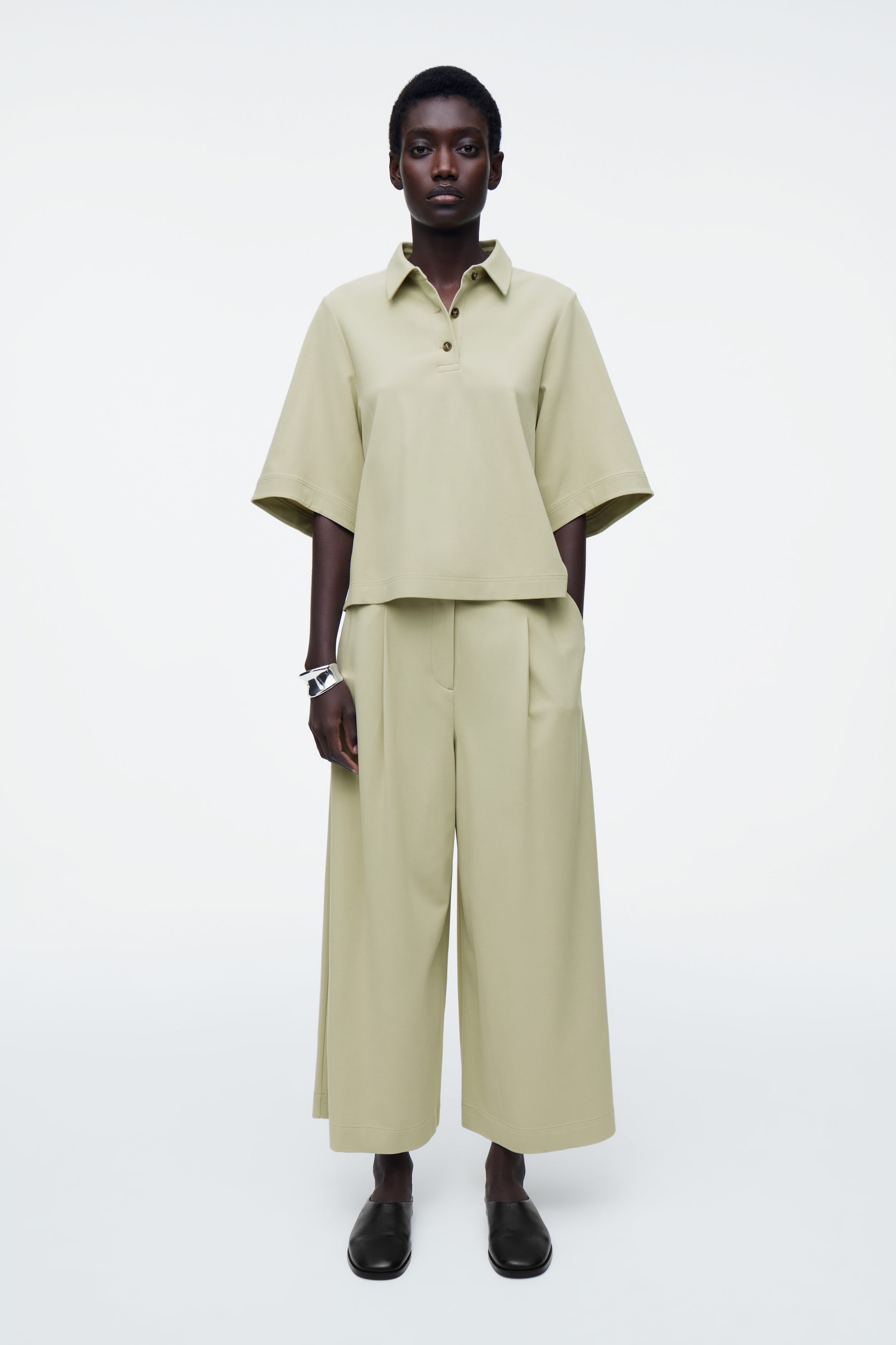 CROPPED WIDE-LEG PANTS