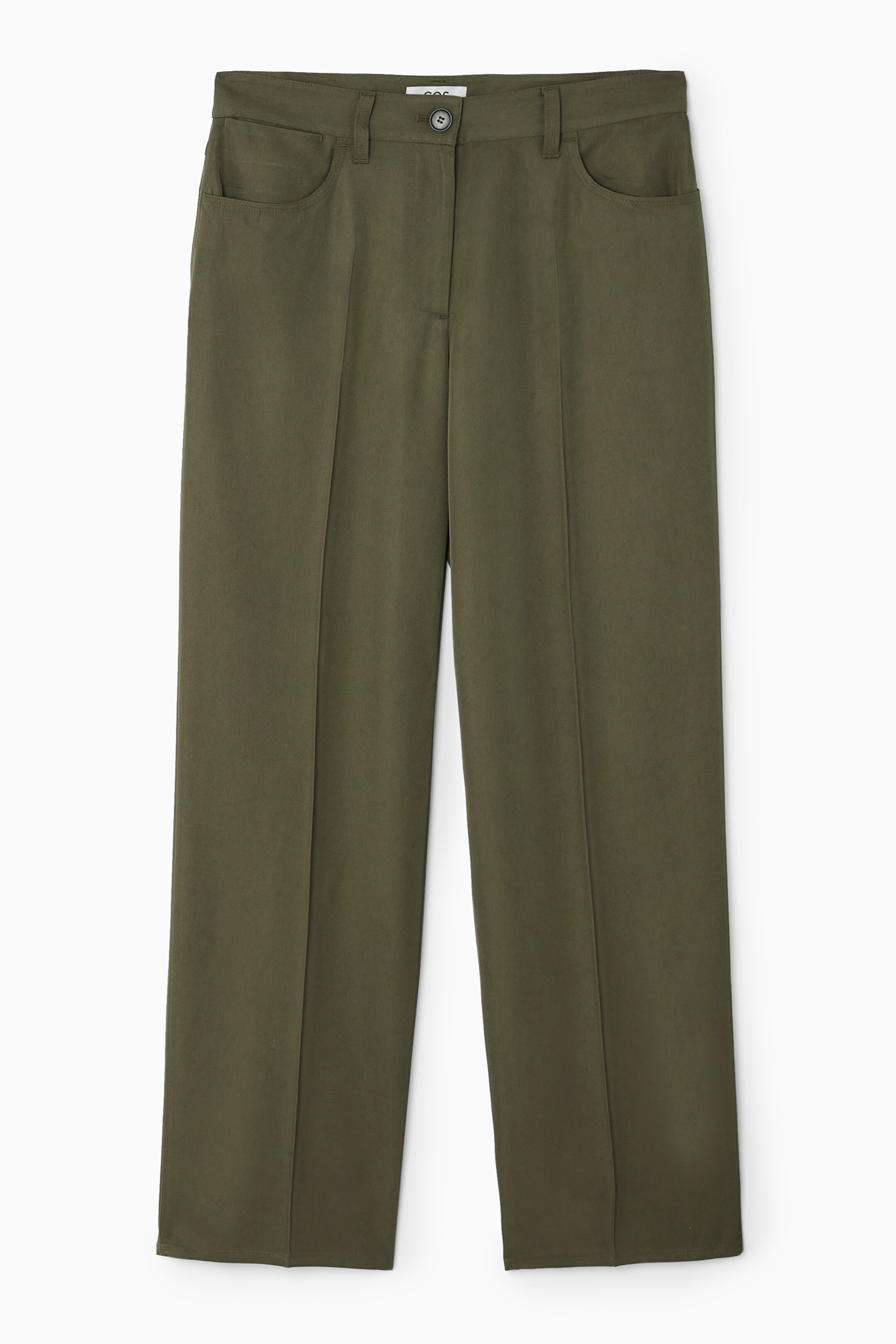 Grösseres Bild ansehen: FLIESSENDE GERADE HOSE MIT NORMALER PASSFORM - DUNKLES KHAKI - DAMEN | H&M CH 1