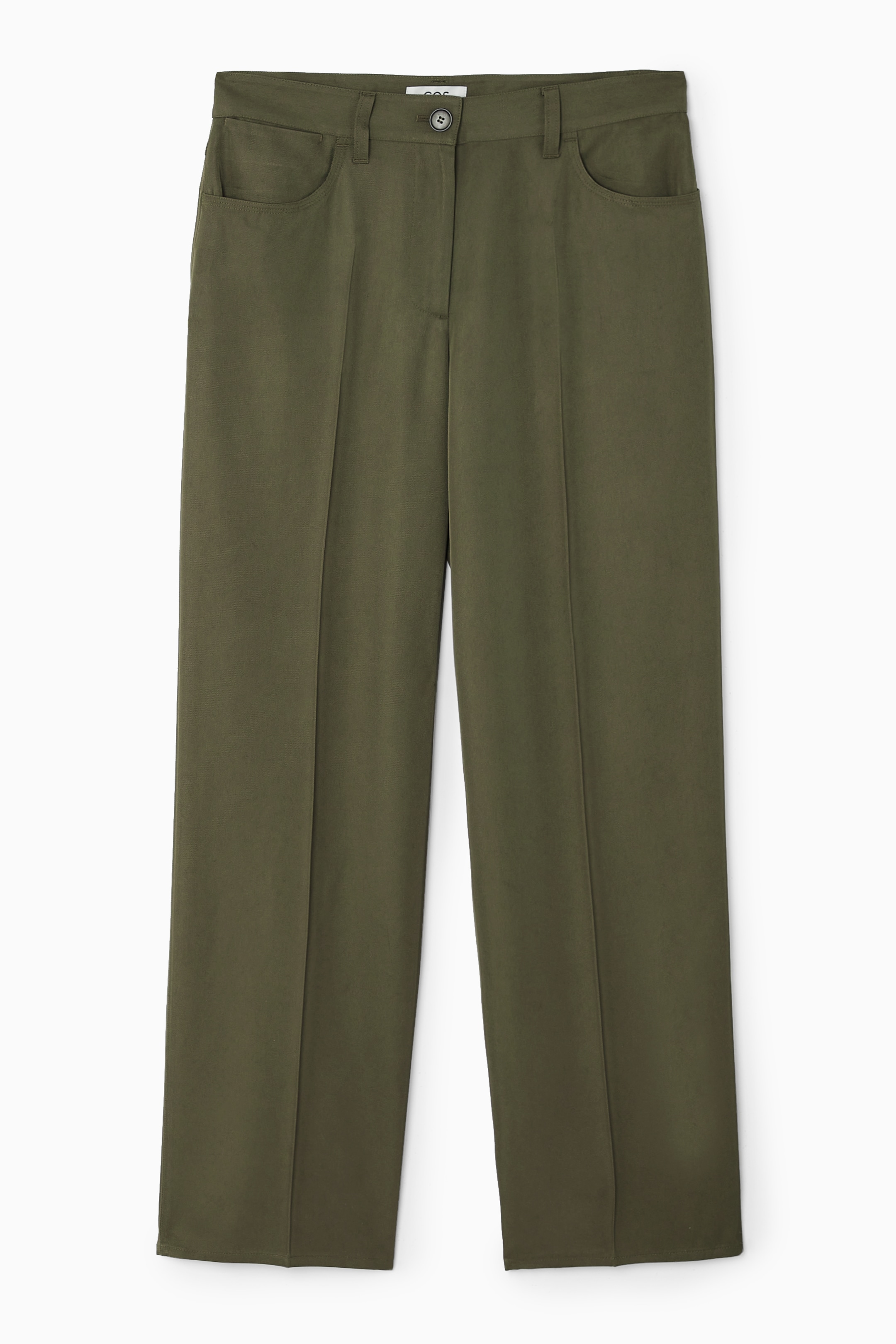 View larger image: REGULAR FLUID STRAIGHT-LEG TROUSERS - DARK KHAKI - Ladies | H&M GB 1