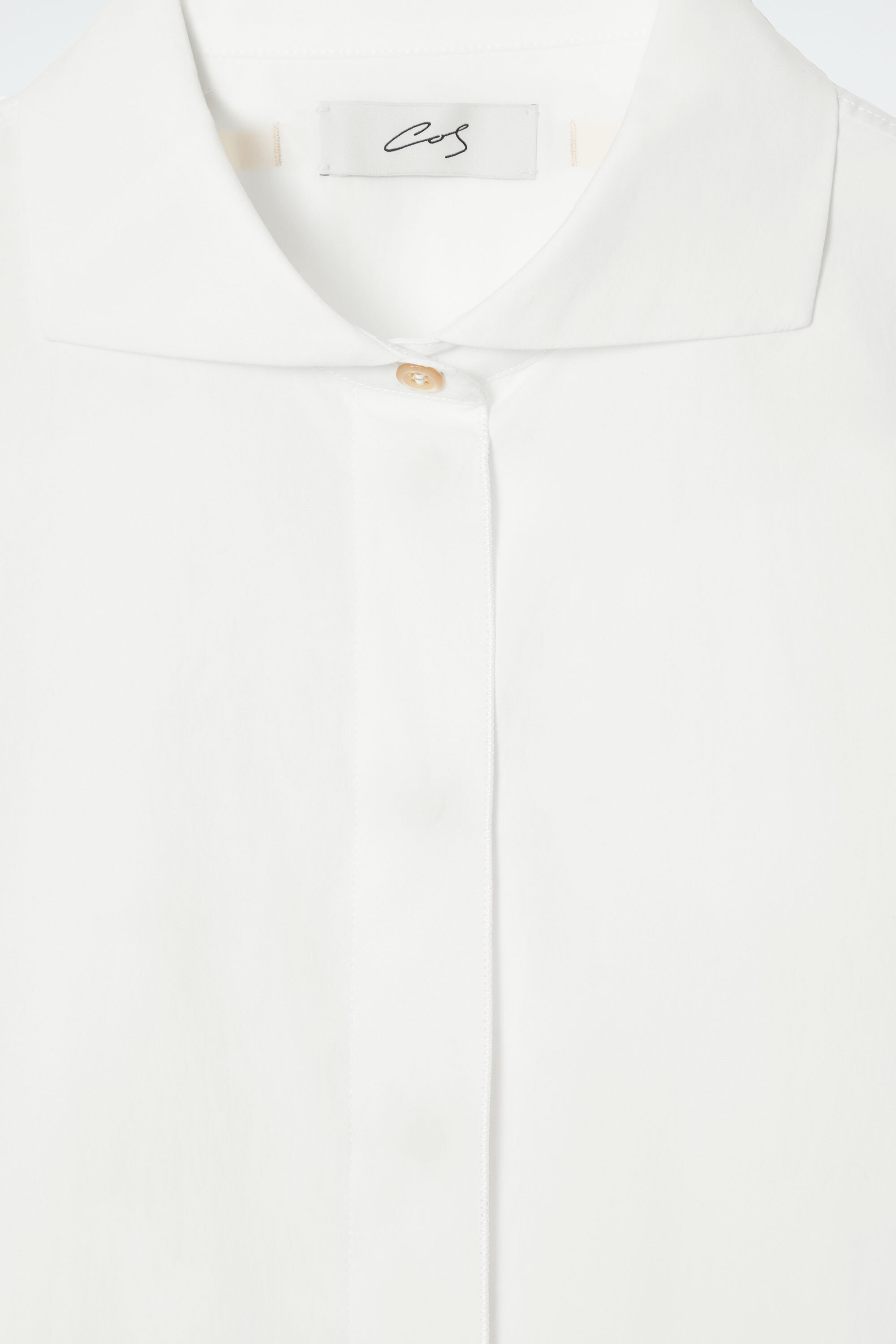 TIMELESS WOMEN 白シャツ THE SIGNATURE COTTON-POPLIN SHIRT - CHALK | COS
