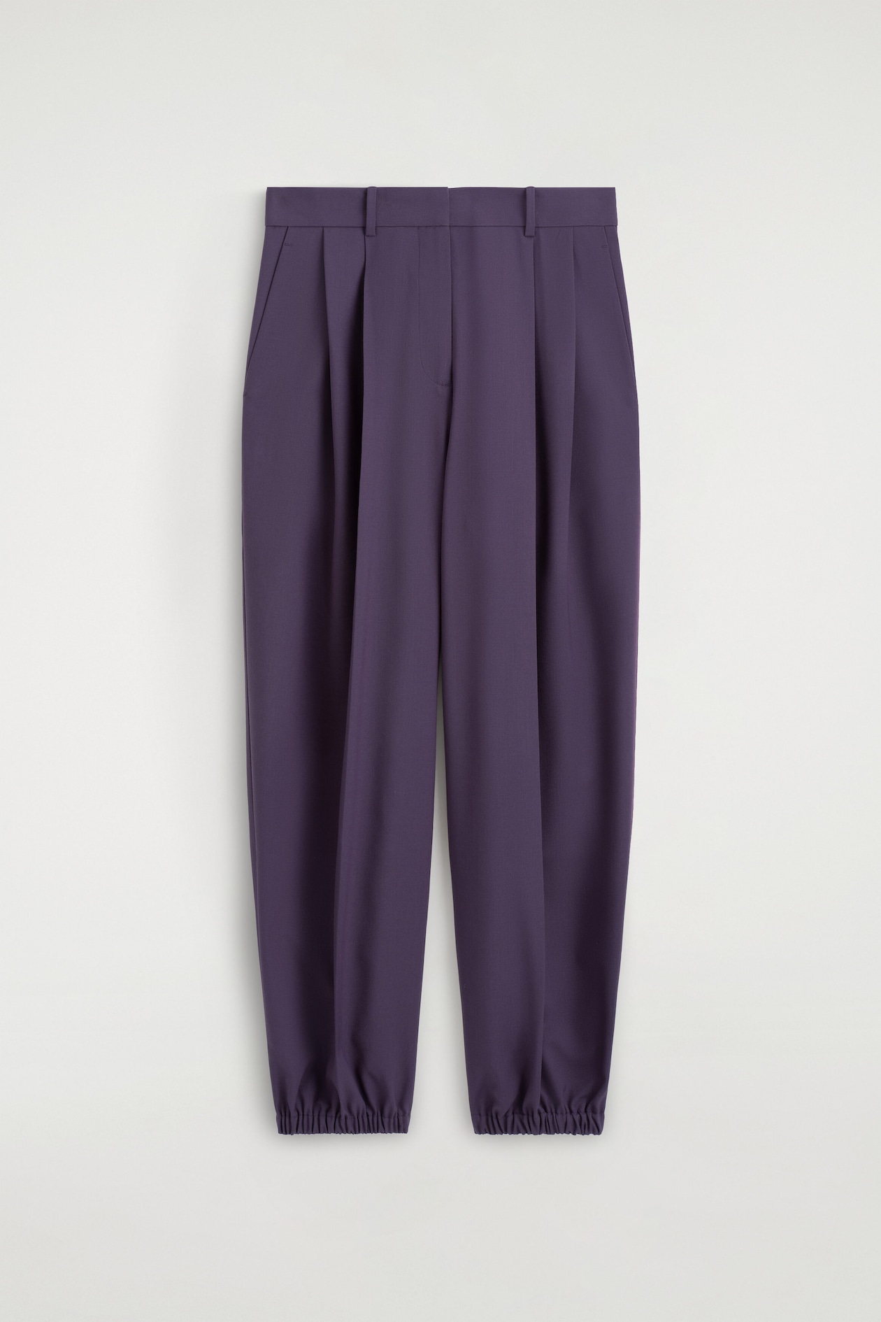 PLEATED BALLOON PANTS — DARK PURPLE