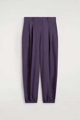 PLEATED BALLOON PANTS — DARK PURPLE 7