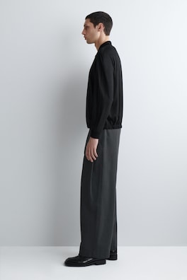 WOOL-JERSEY BOMBER JACKET — BLACK 3