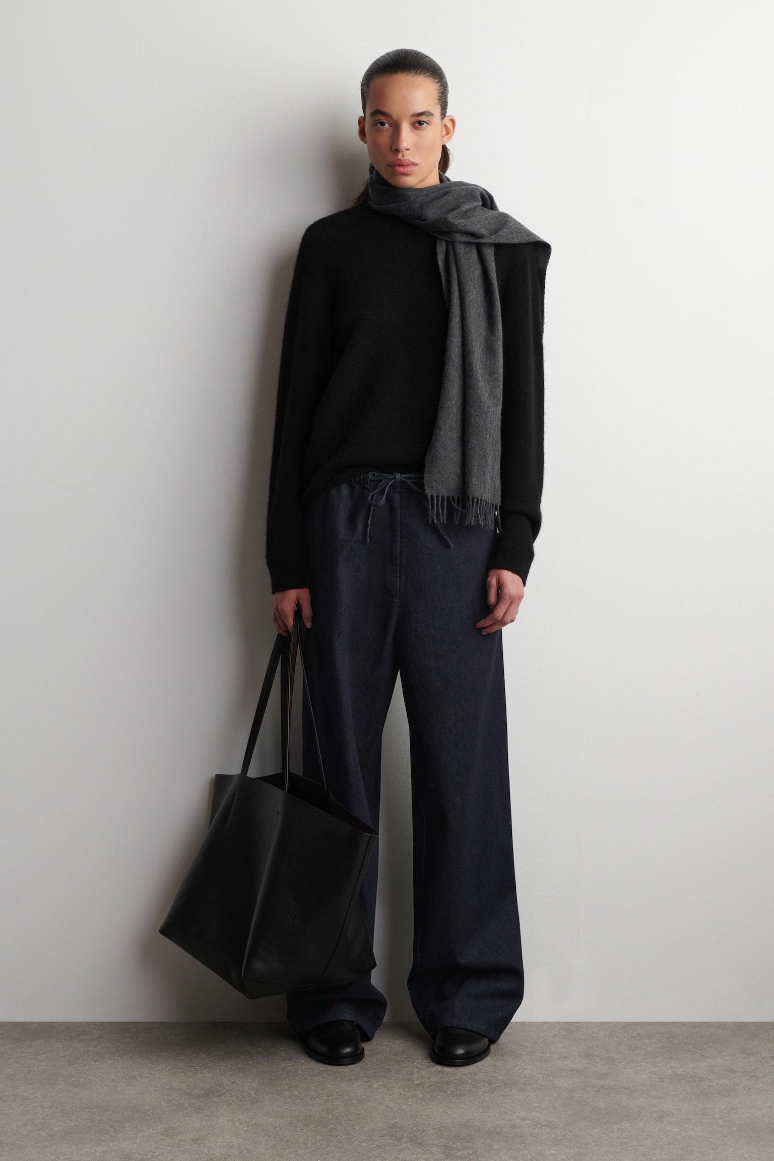 DRAWSTRING DENIM TROUSERS - INDIGOBLAU - 2