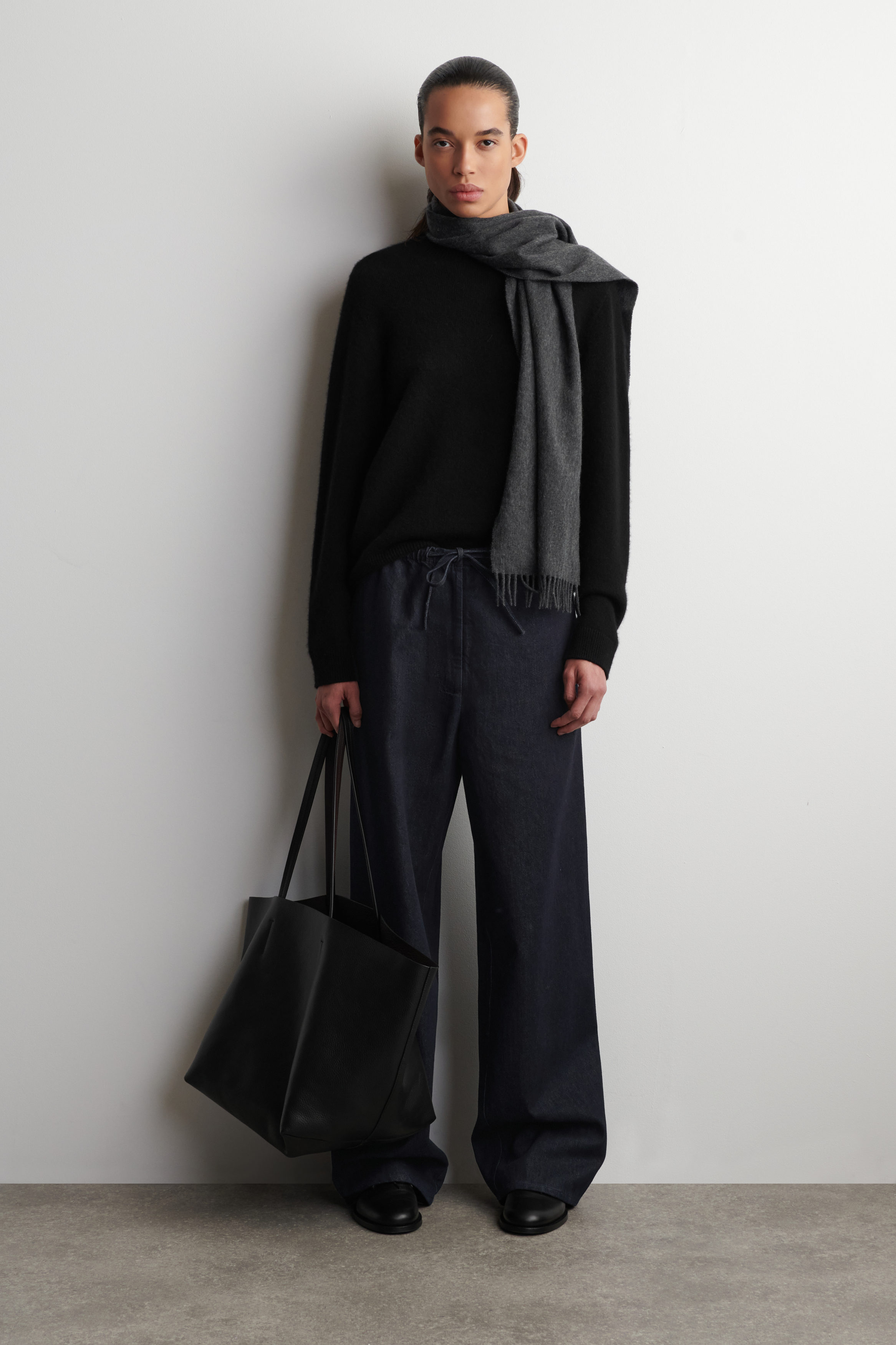 DRAWSTRING DENIM PANTS - INDIGO | COS US