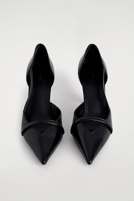STRAP-DETAIL LEATHER PUMPS — BLACK 4