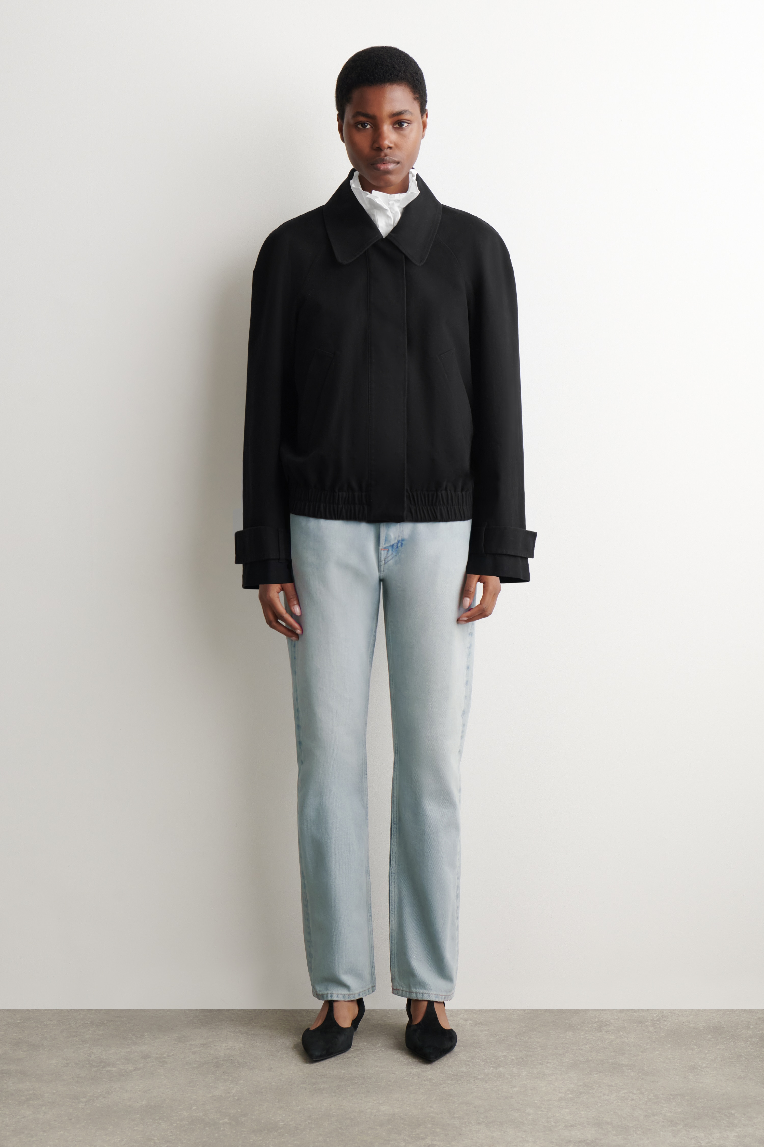 Pipeline jeans med smale ben - Lyseblå/SVART