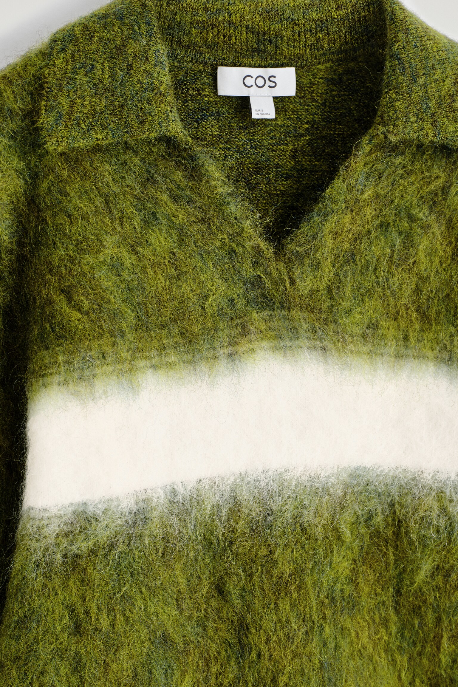 STRIPED MOHAIR-BLEND POLO JUMPER - GREEN / STRIPED - 3